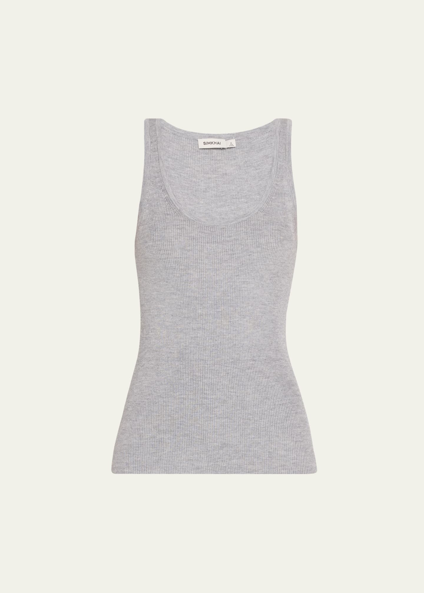 SIMKHAI Kioni Silk and Cashmere Scoop-Neck Tank Top Image 1 of 5