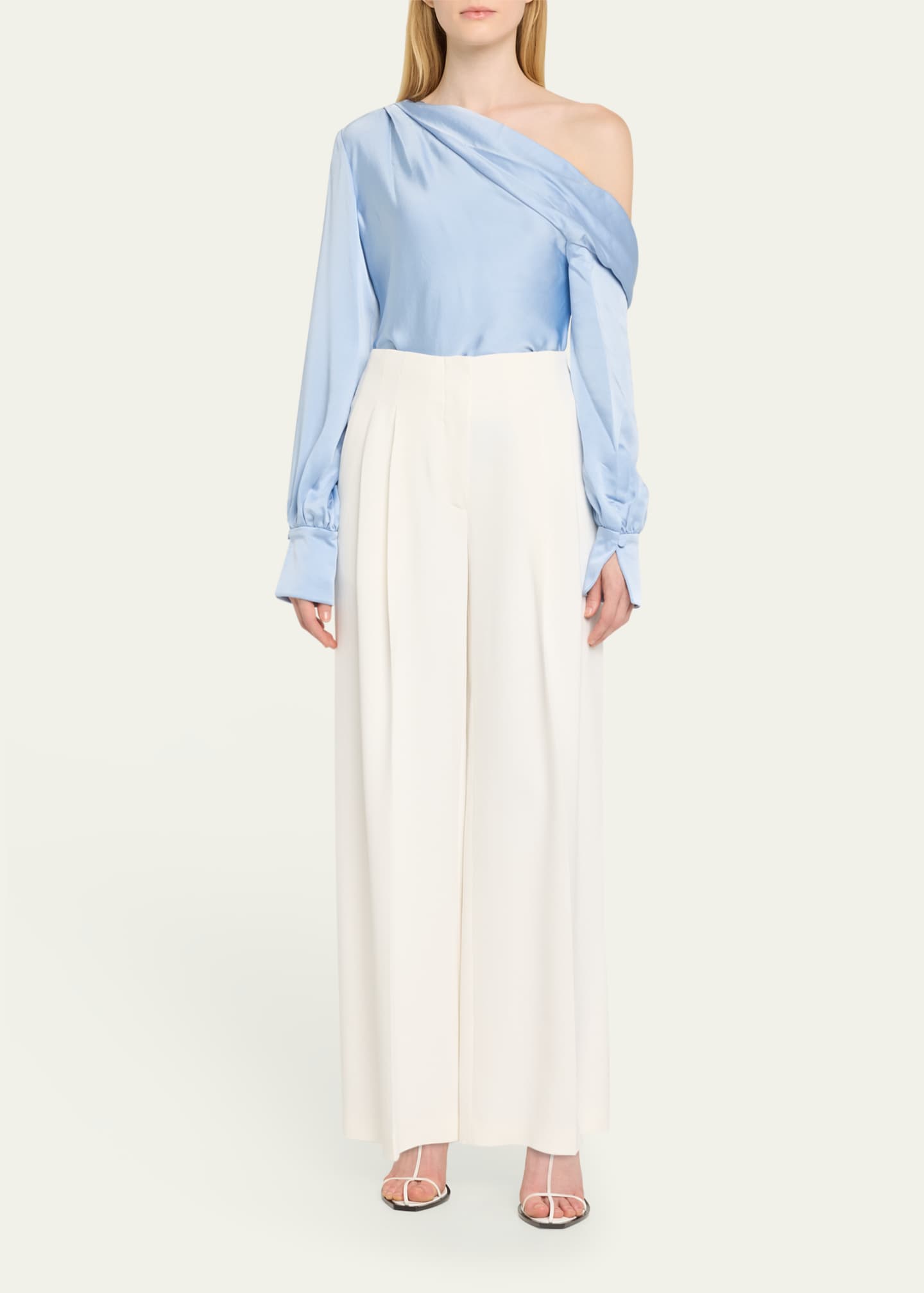 SIMKHAI Alice One-Shoulder Satin Top Image 2 of 5