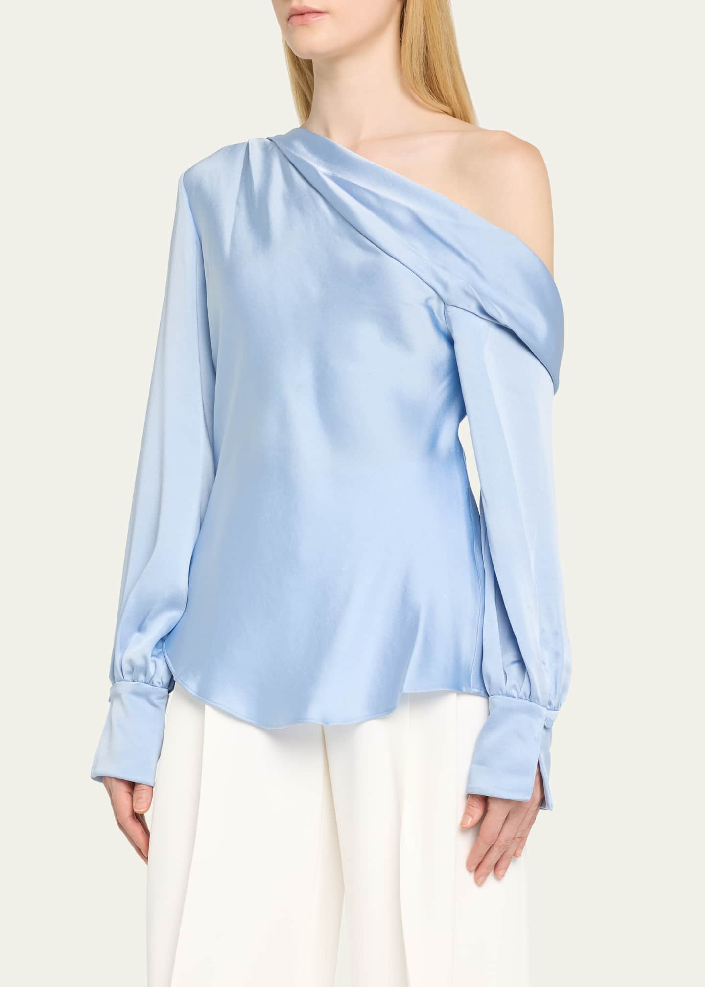 SIMKHAI Alice One-Shoulder Satin Top Image 4 of 5
