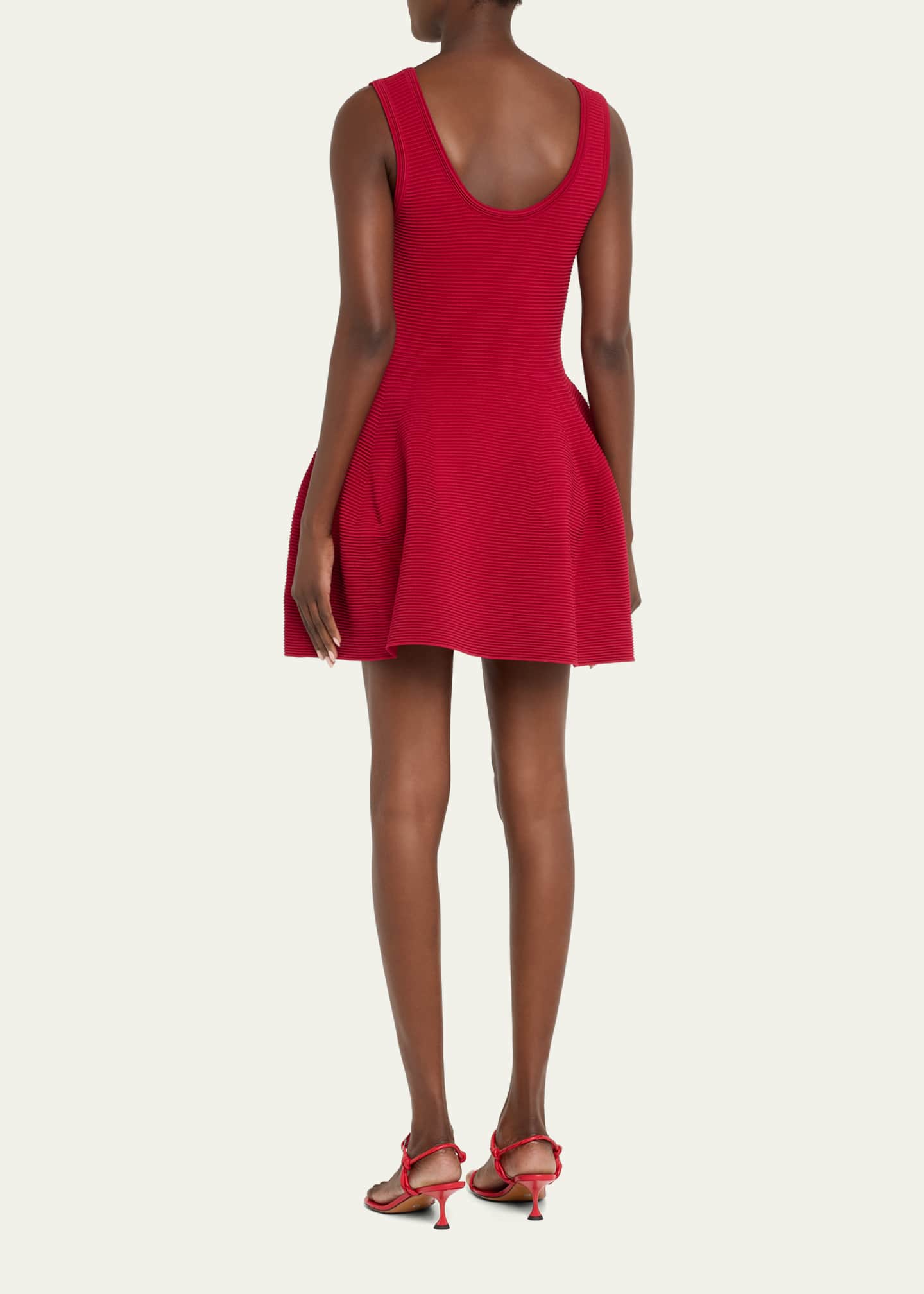 SIMKHAI Larina Scoop-Neck Sleeveless Fit & Flare Mini Dress Image 3 of 5