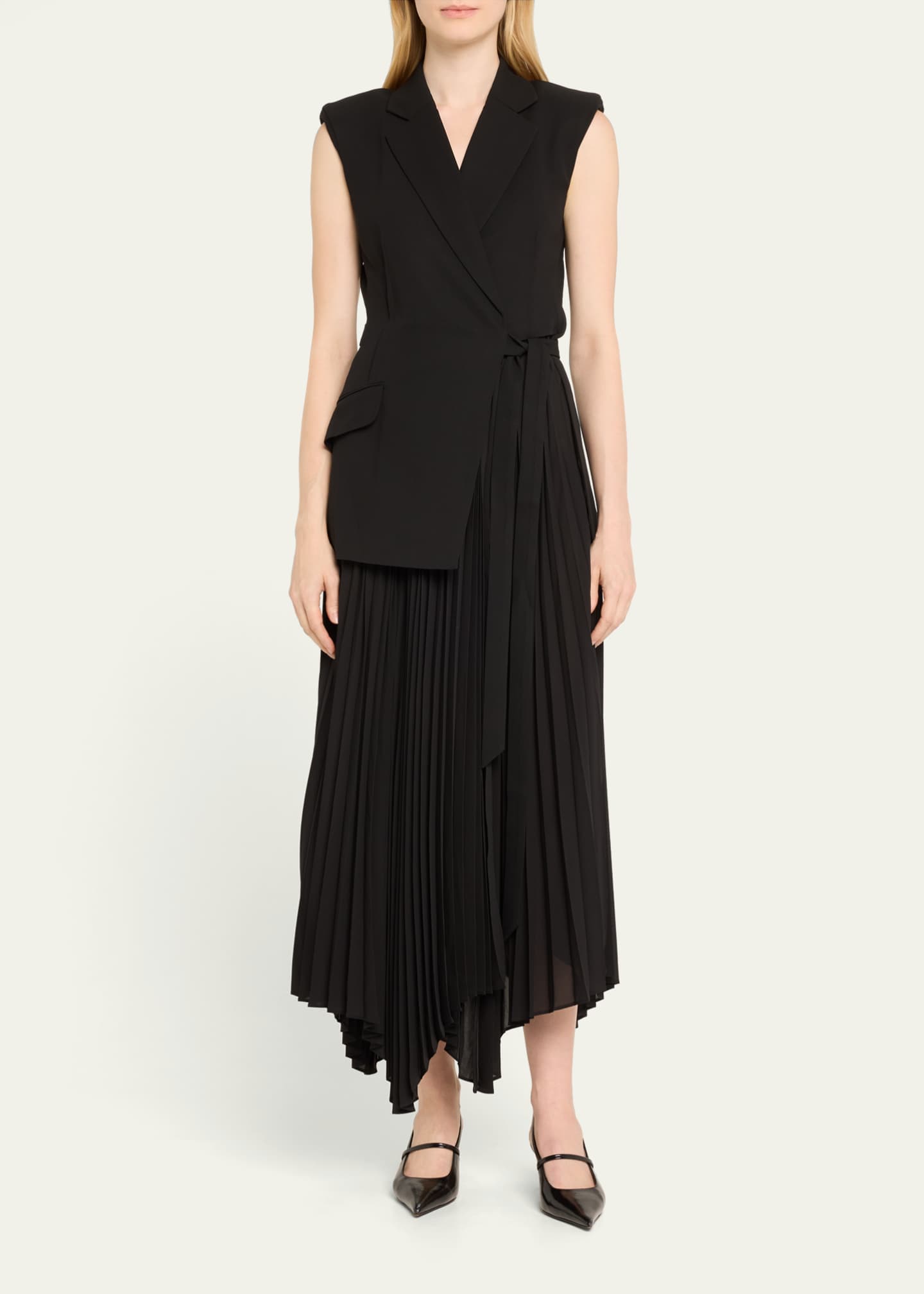 SIMKHAI Helena Combo Blazer Sleeveless Midi Dress Image 2 of 5