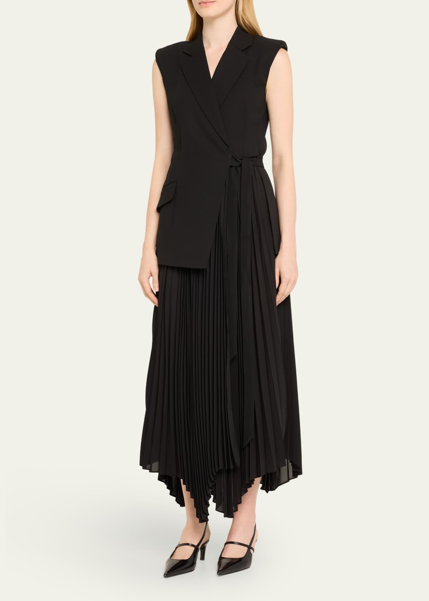 SIMKHAI Helena Combo Blazer Sleeveless Midi Dress Image 4 of 5