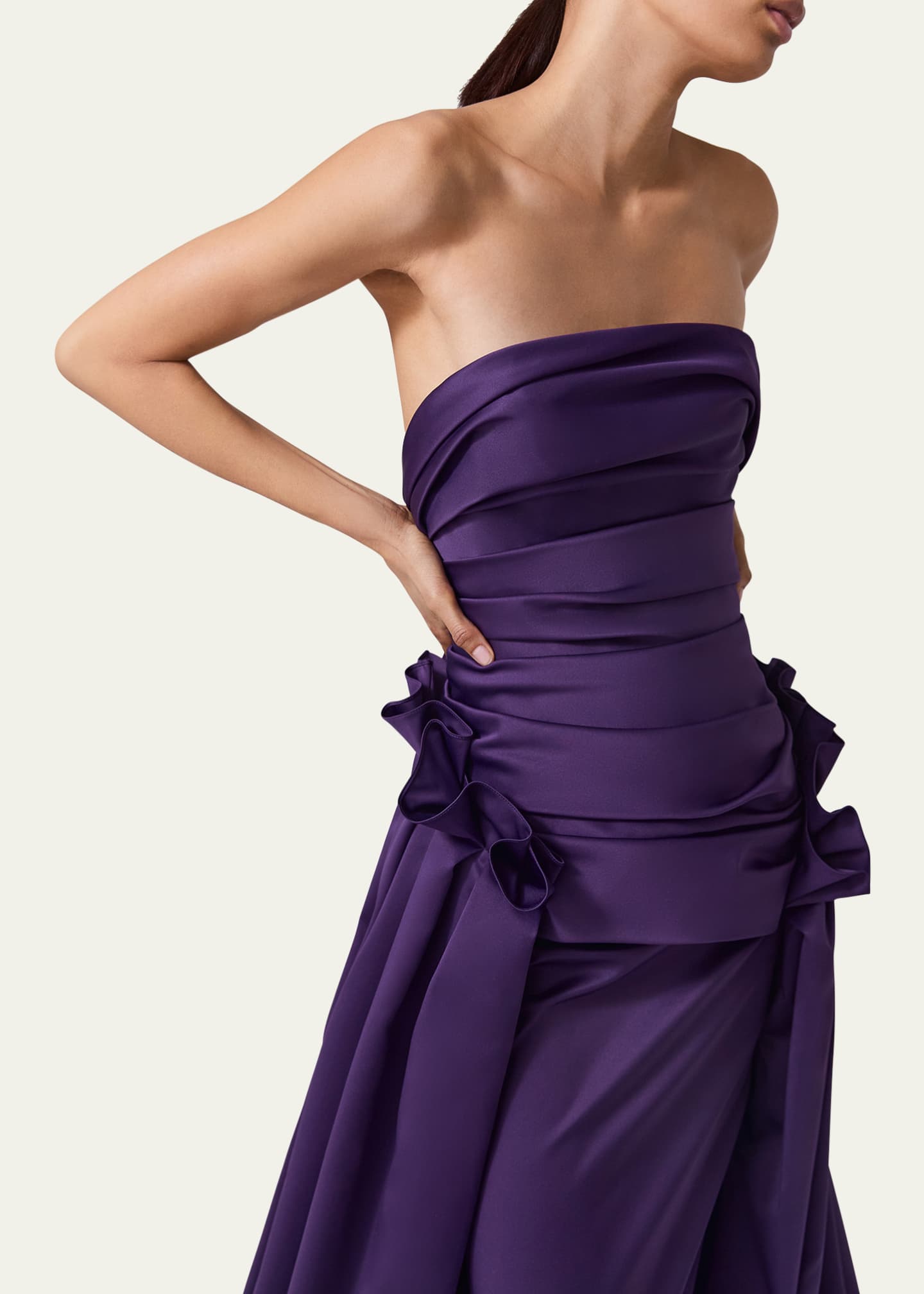 Carolina Herrera Strapless Draped Dress - 6