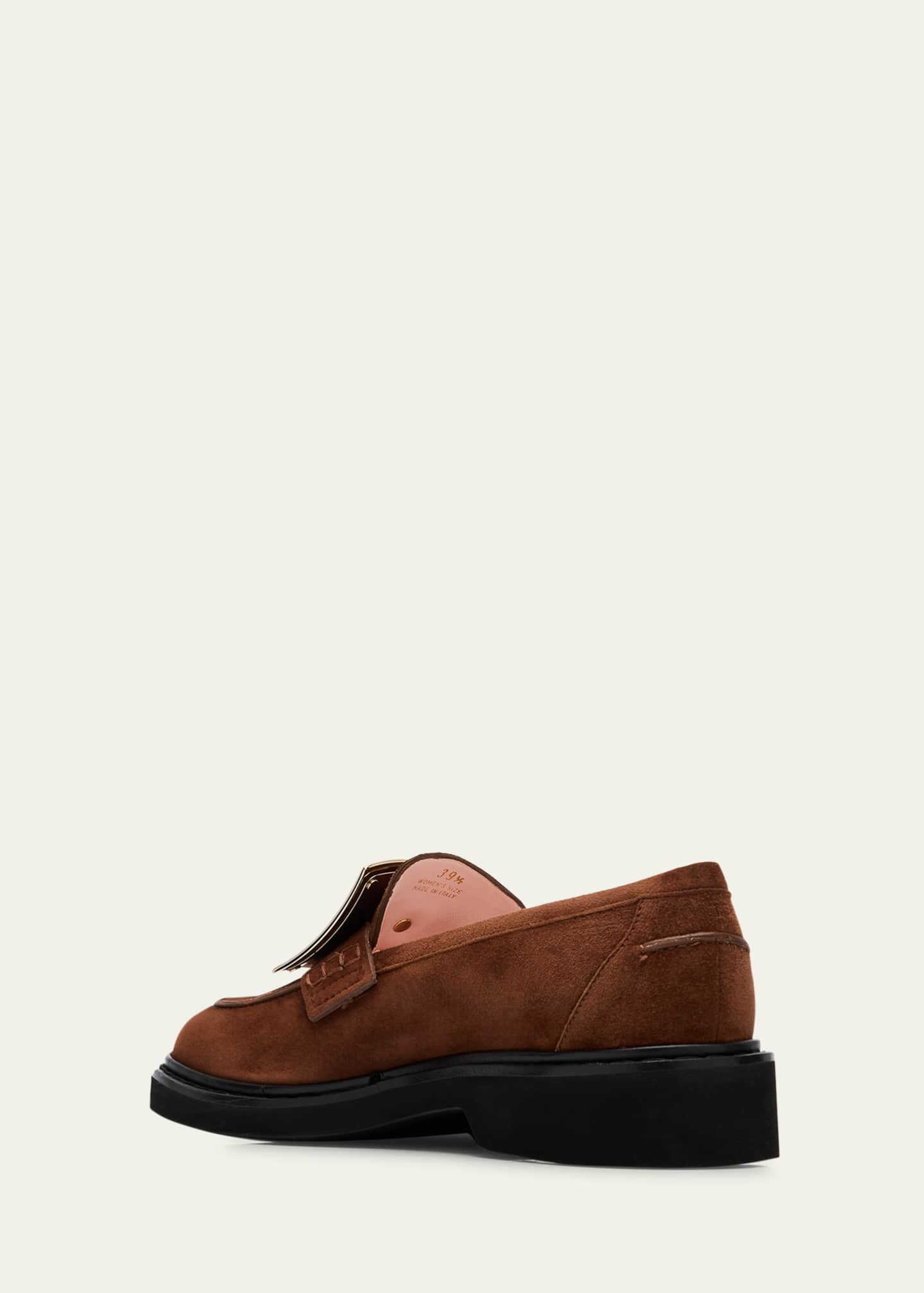 Roger Vivier Viv Rangers Suede Buckle Loafers Image 4 of 6