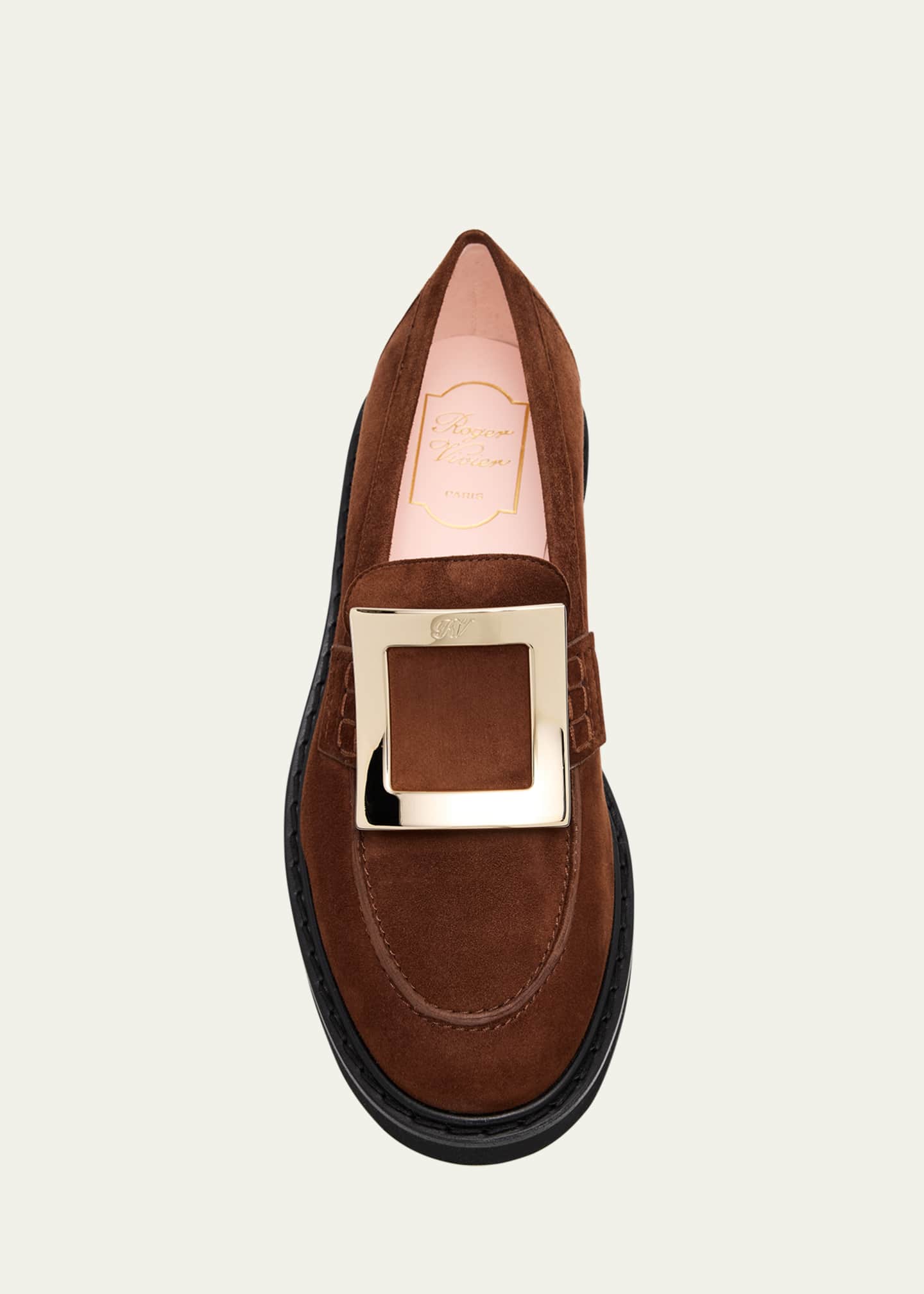 Roger Vivier Viv Rangers Suede Buckle Loafers Image 6 of 6