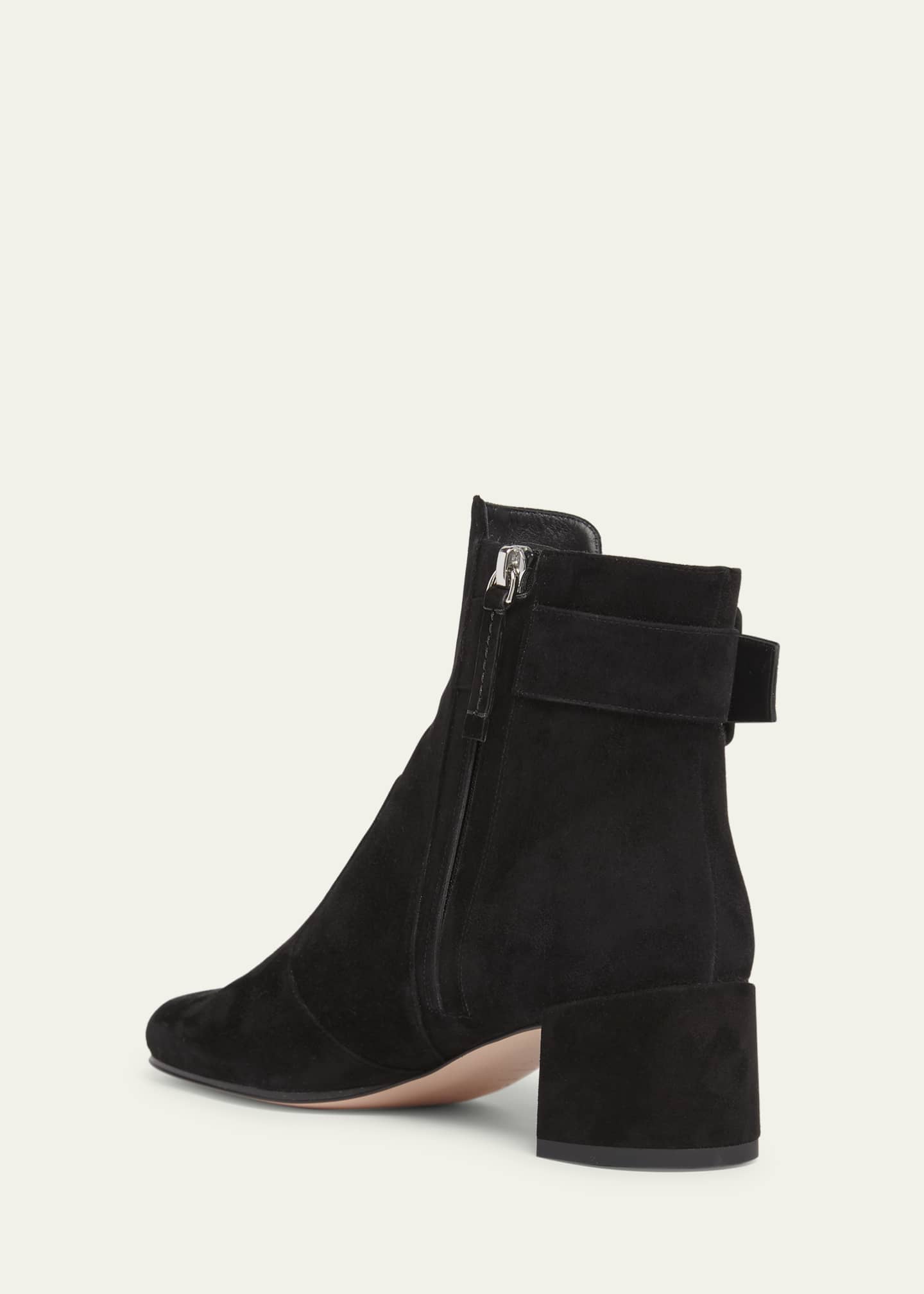 Roger Vivier Tres Vivier Suede Buckle Ankle Booties Image 2 of 3