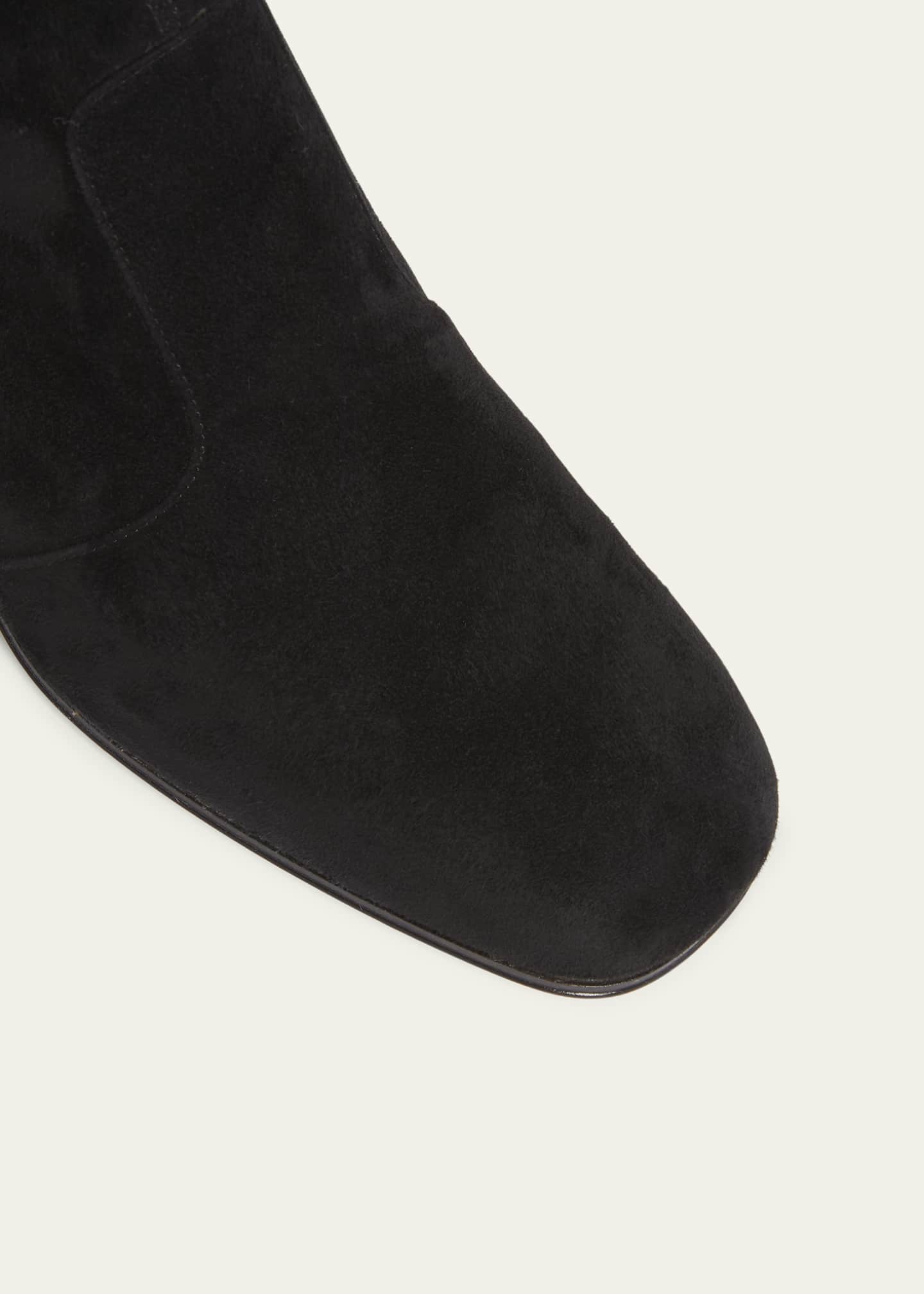 Roger Vivier Tres Vivier Suede Buckle Ankle Booties Image 3 of 3