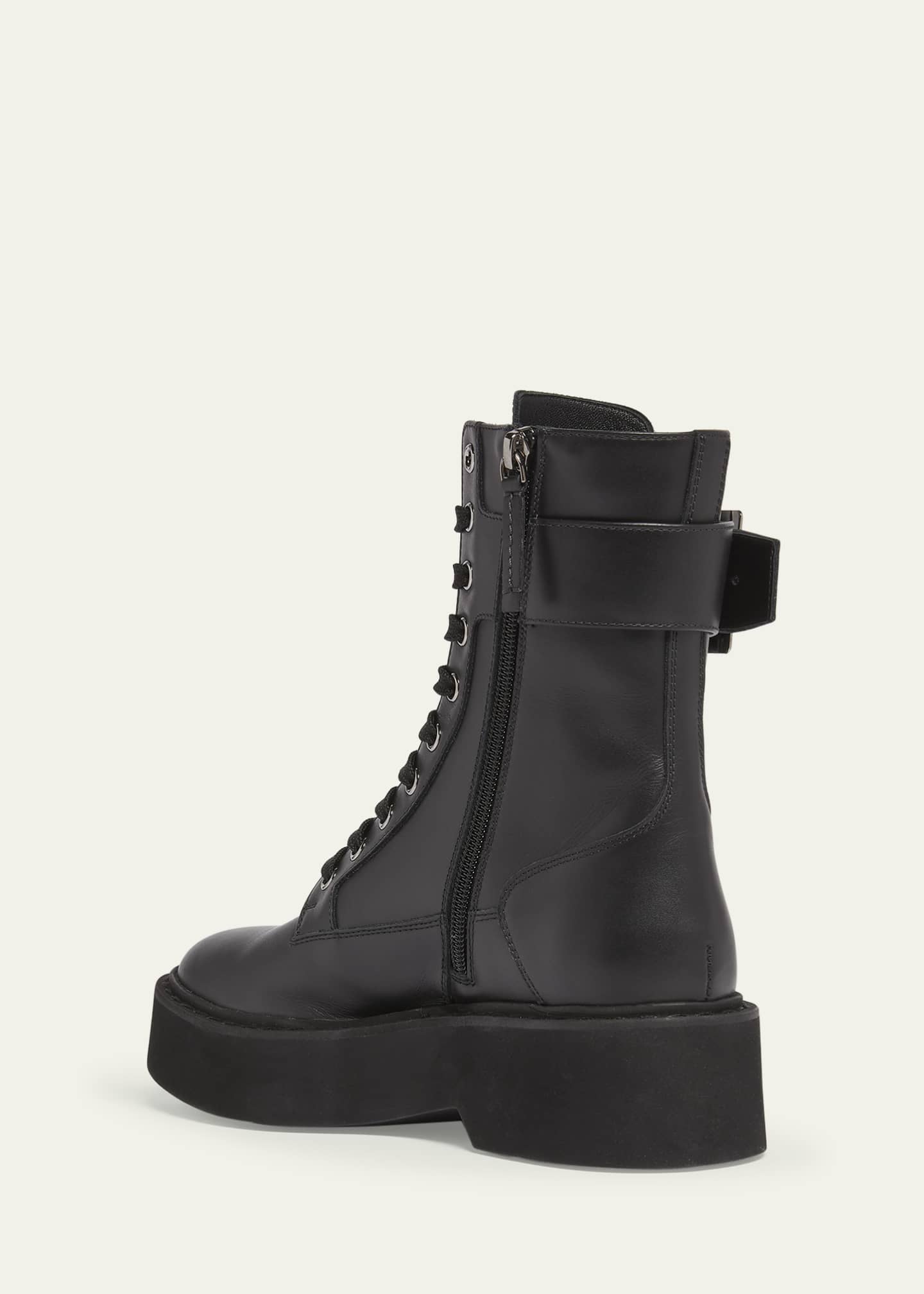 Roger Vivier Viv Rangers Leather Buckle Combat Boots Image 2 of 3