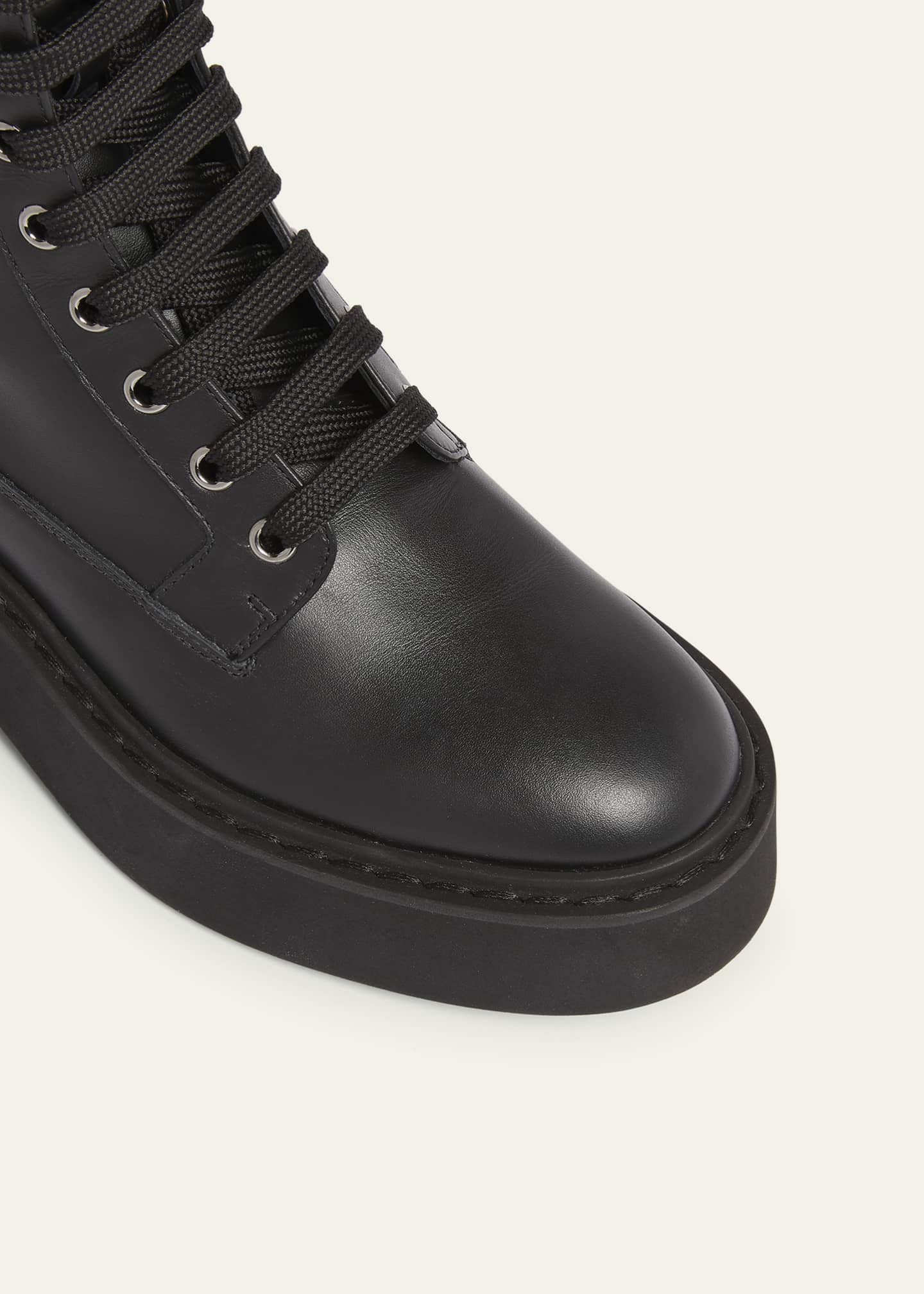 Roger Vivier Viv Rangers Leather Buckle Combat Boots Image 3 of 3