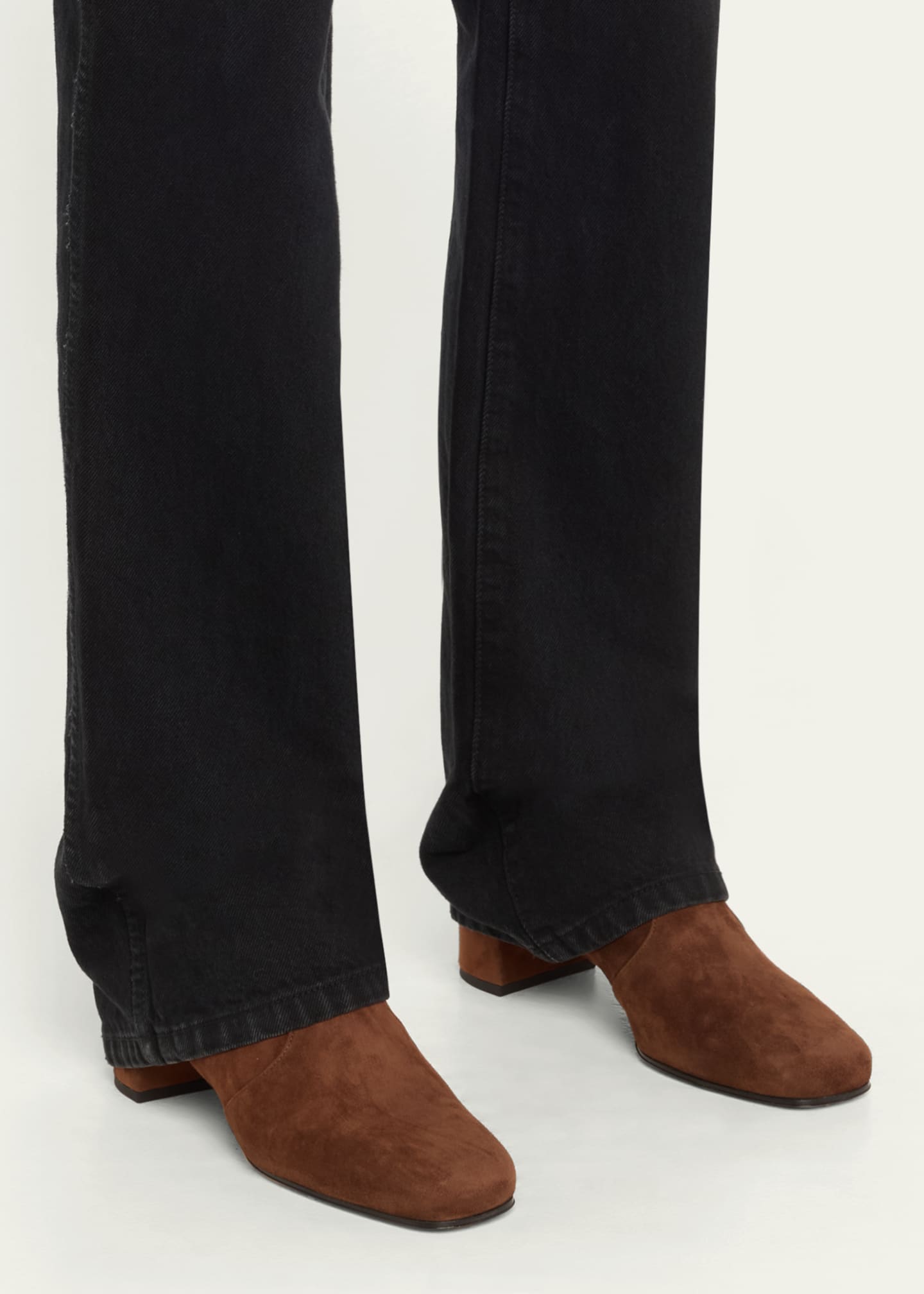 Roger Vivier Tres Vivier Suede Buckle Ankle Booties Image 2 of 5