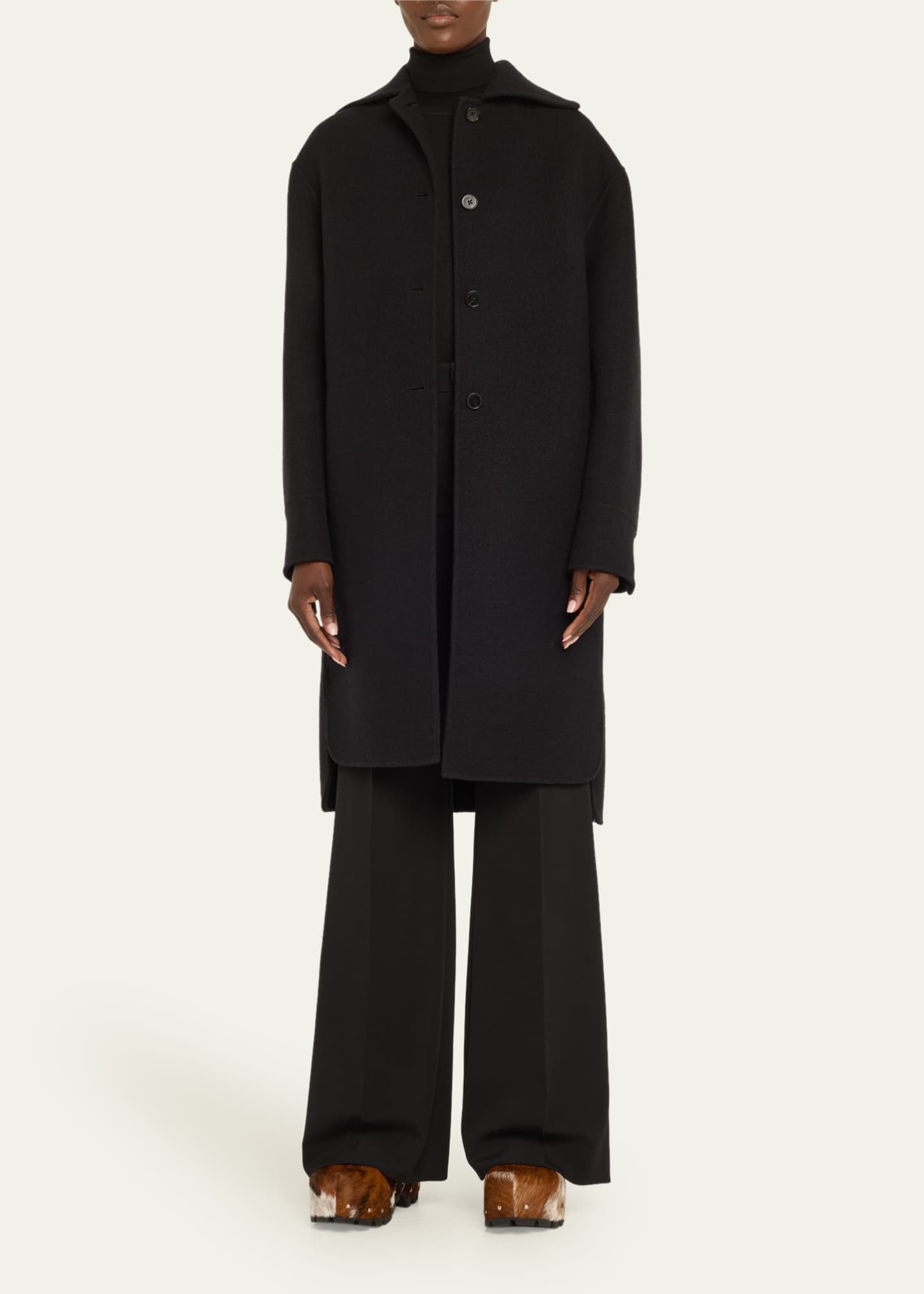 Jil Sander Calf Hair Platform Clogs Image 3 of 6
