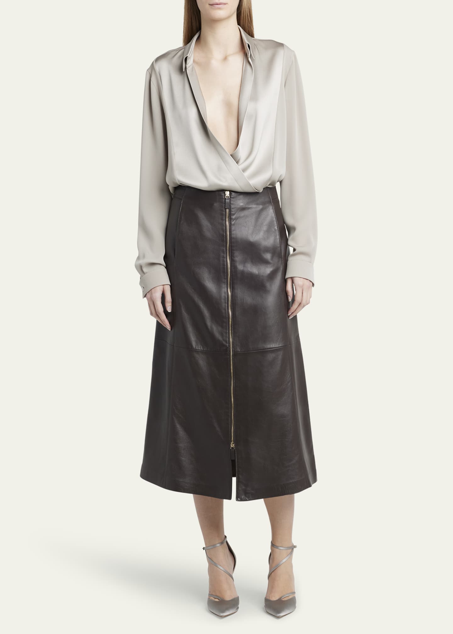 GIORGIOARMANI シルクトップス Giorgio Armani Silk Georgette Wrap Blouse - Bergdorf Goodman