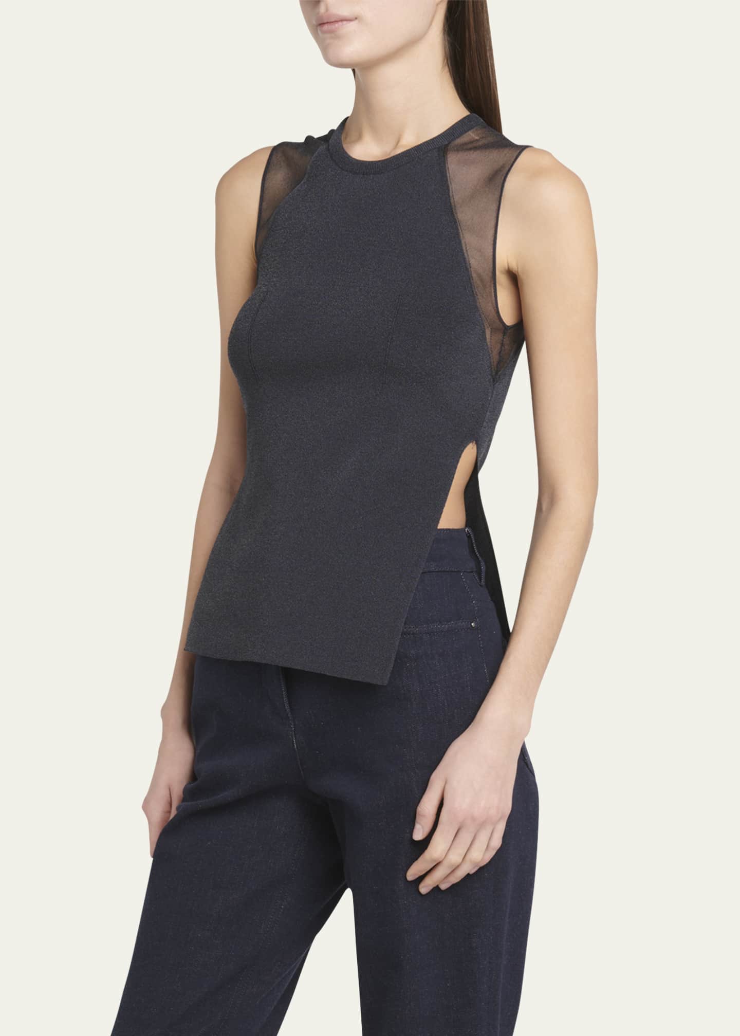 Giorgio Armani Asymmetric Jersey Tank Top Bergdorf Goodman