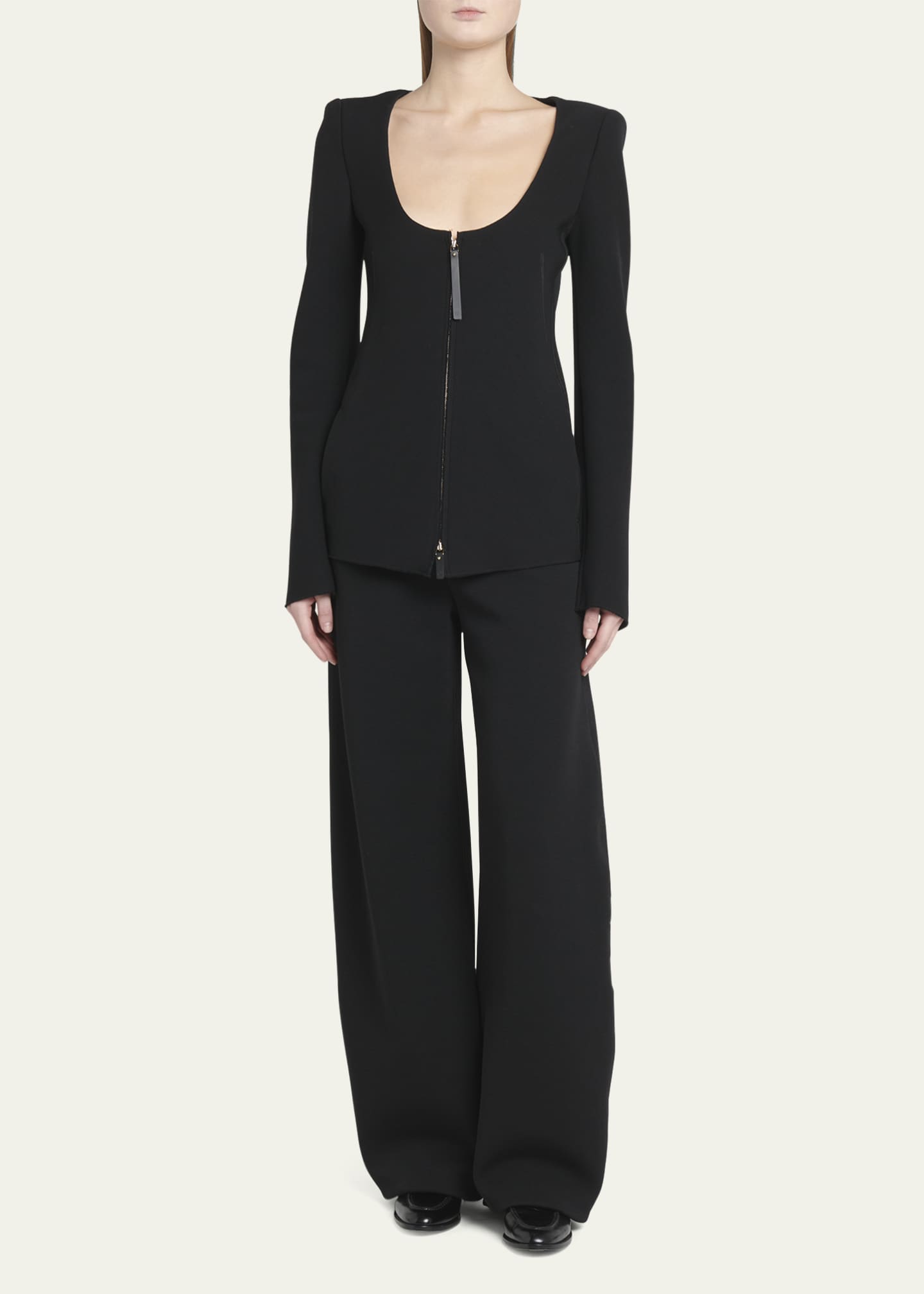 Giorgio Armani Double-Jersey Virgin Wool Zip Jacket Image 2 of 5