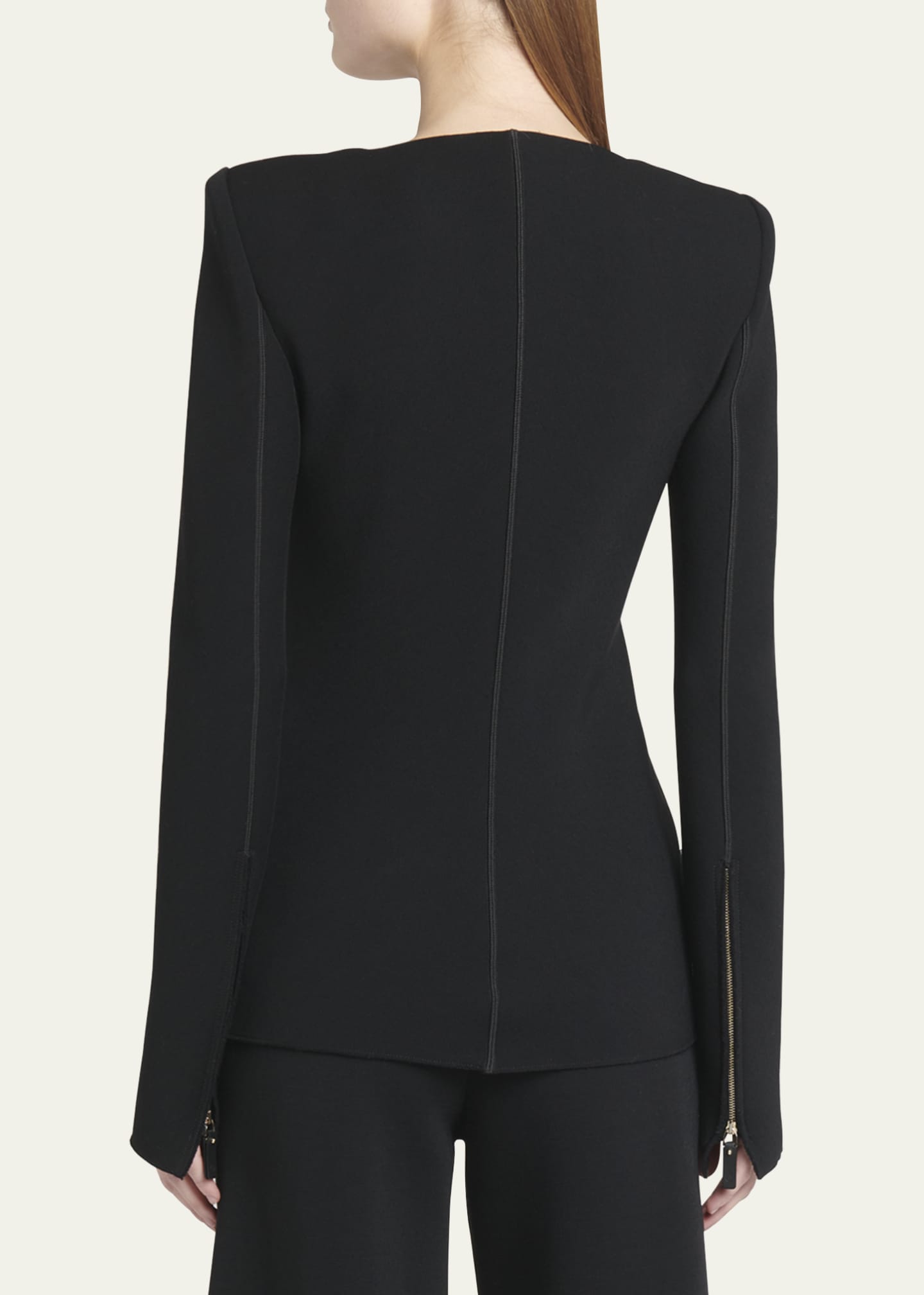 Giorgio Armani Double-Jersey Virgin Wool Zip Jacket Image 3 of 5