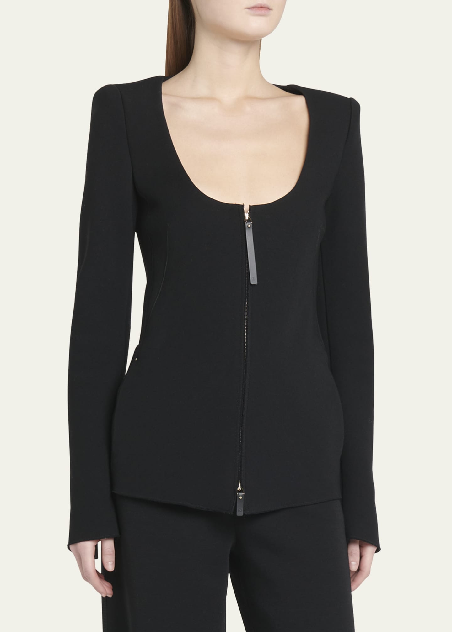 Giorgio Armani Double-Jersey Virgin Wool Zip Jacket Image 4 of 5