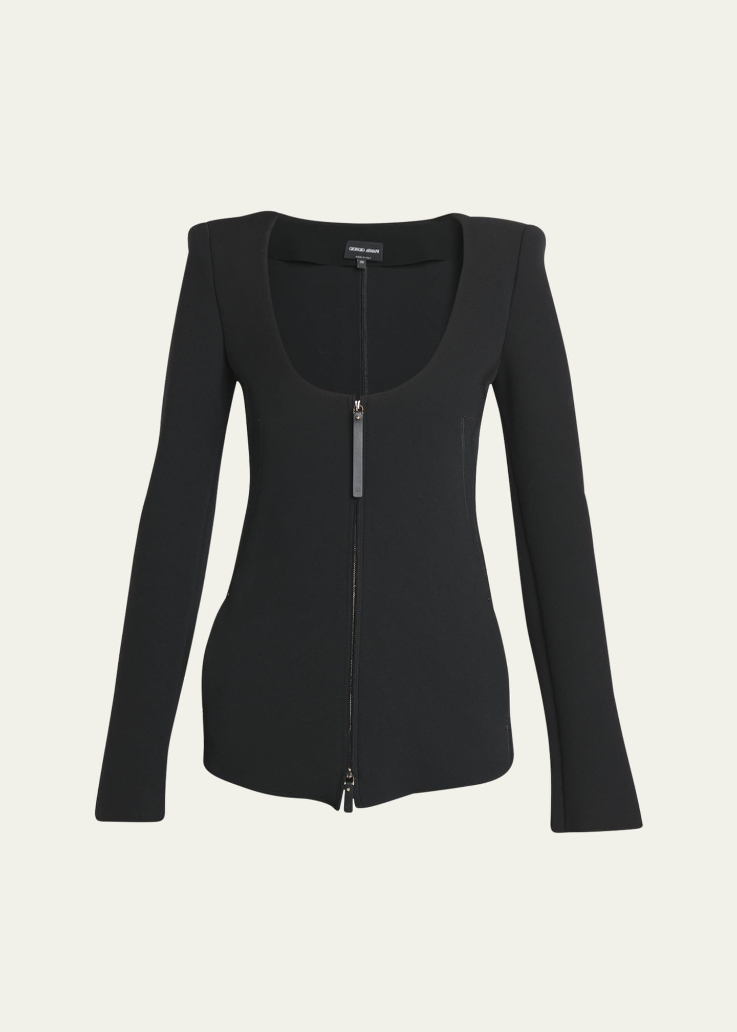 Giorgio Armani Double-Jersey Virgin Wool Zip Jacket Image 1 of 5