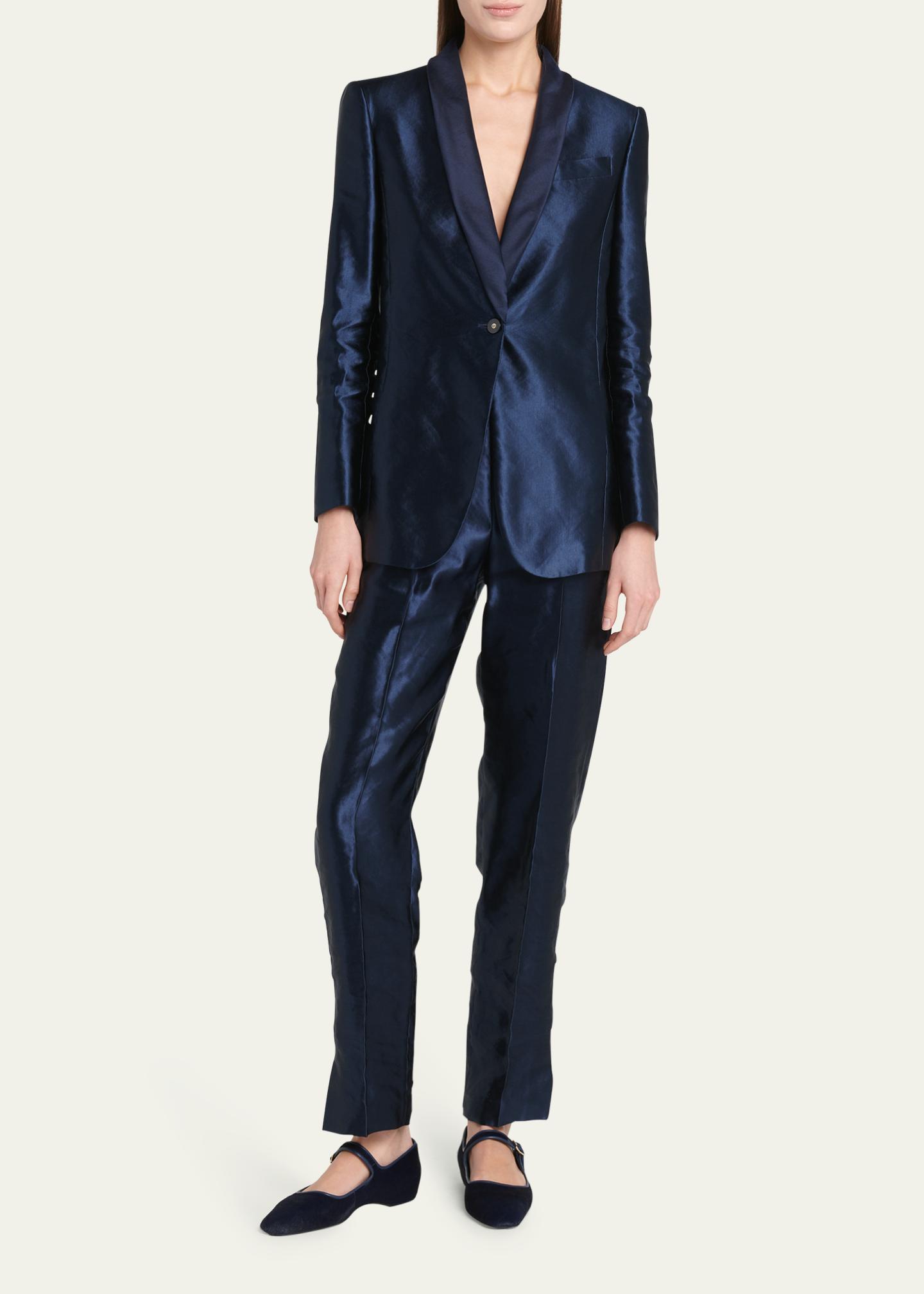 Giorgio Armani Linen Silk Single-Button Blazer Jacket - Bergdorf