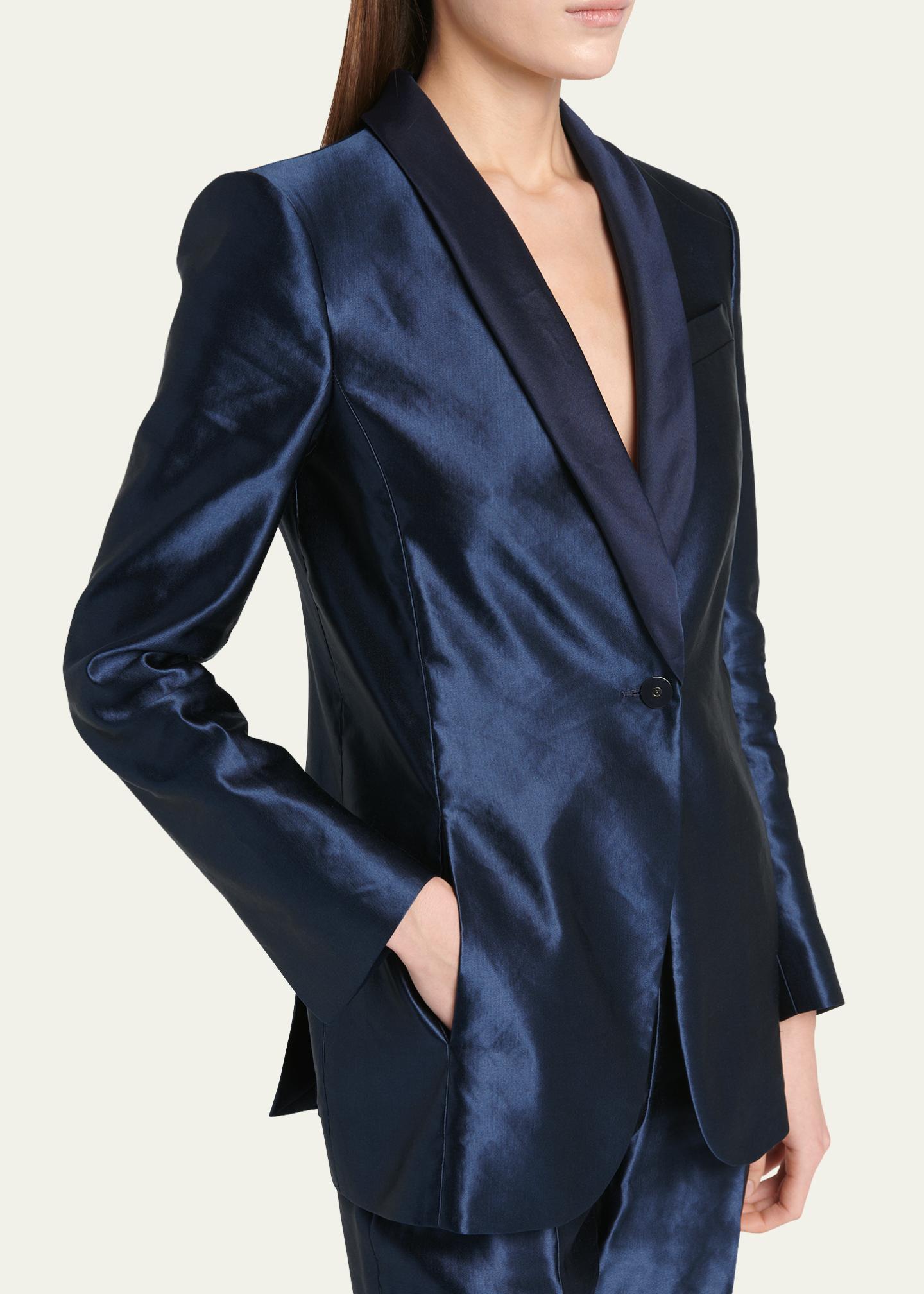 Giorgio Armani Linen Silk Single-Button Blazer Jacket - Bergdorf