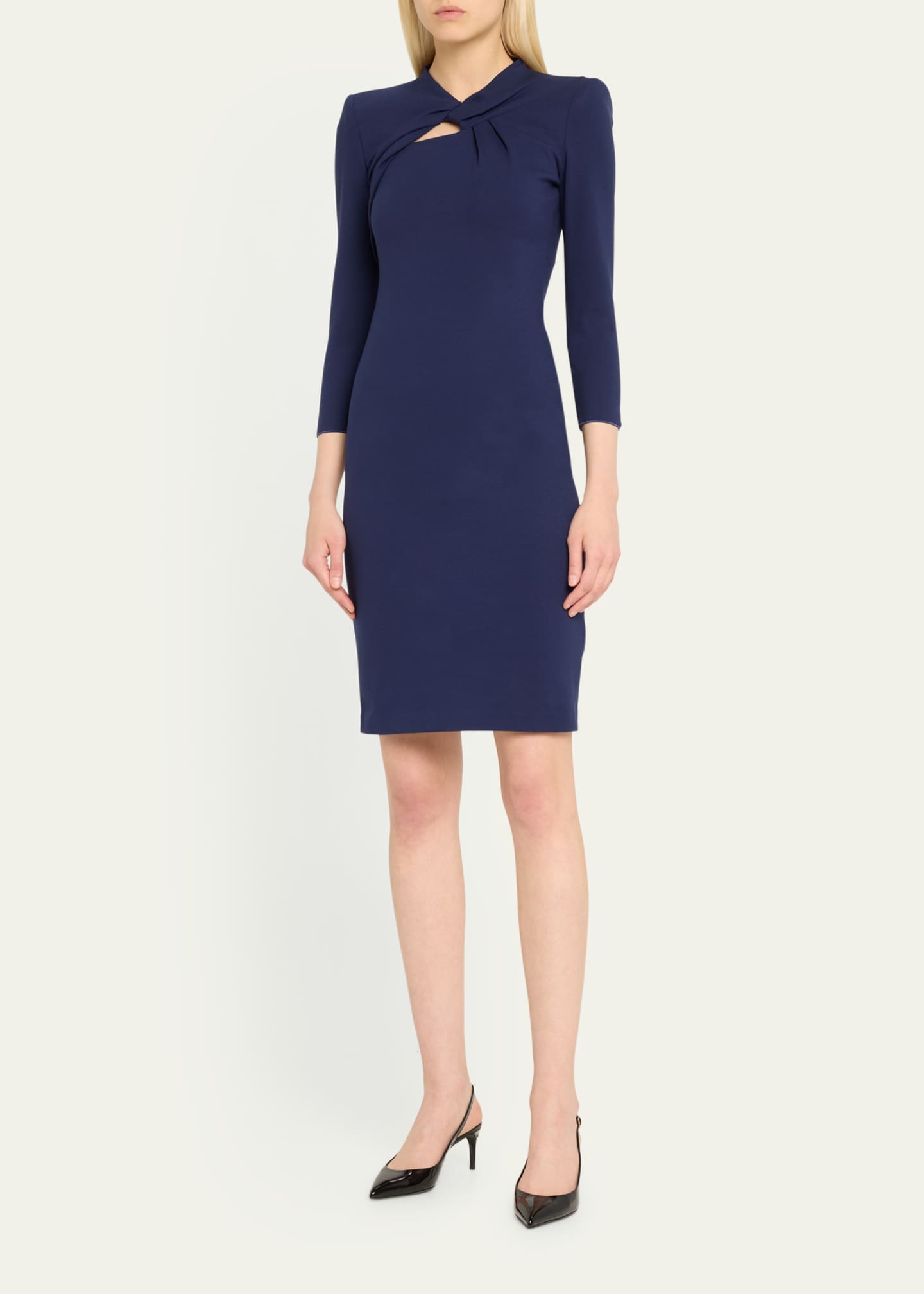 Giorgio Armani Milano Twist-Front Jersey Dress Image 4 of 5