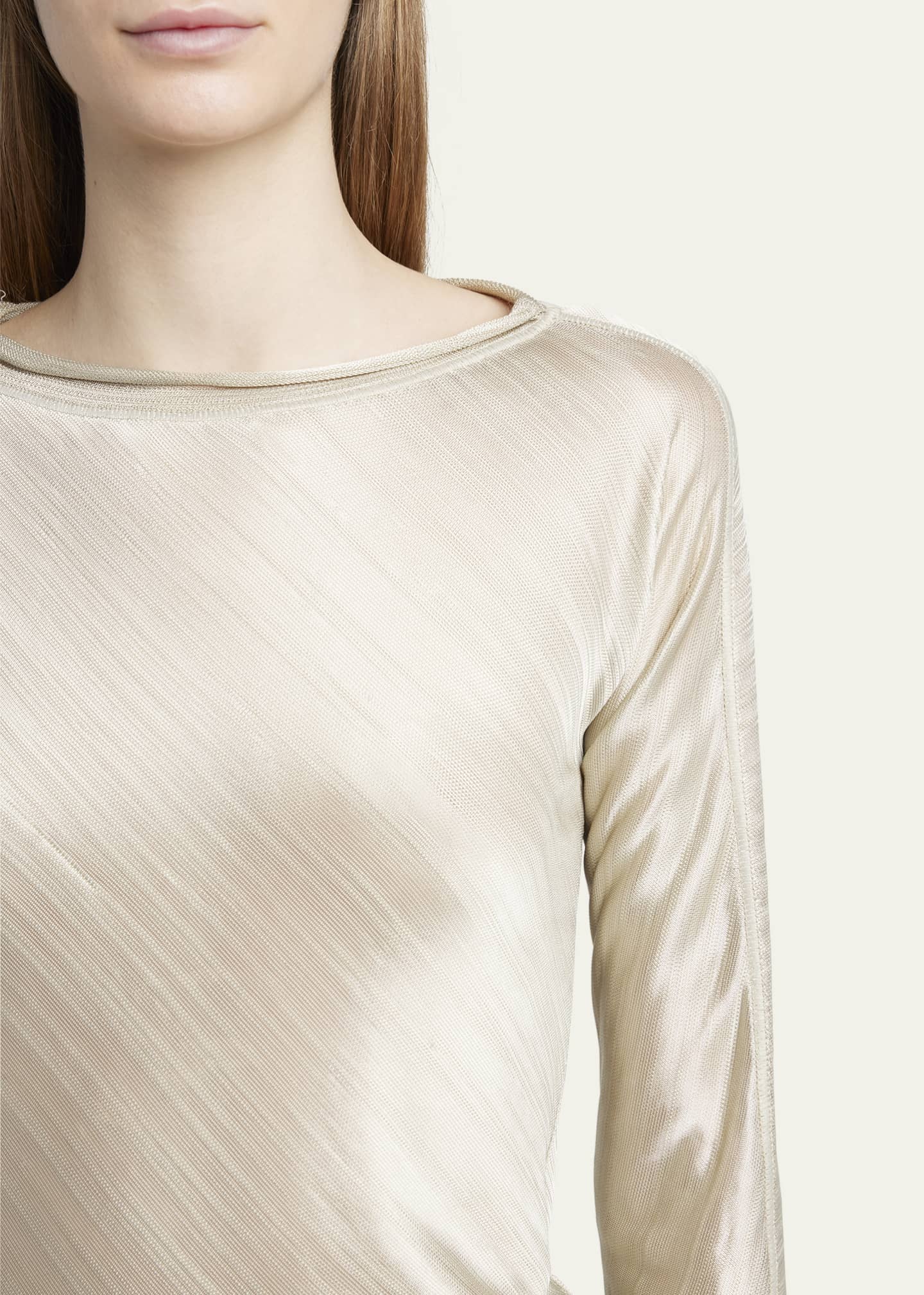 Giorgio Armani Shiny Viscose Raw-Edge Blouse Image 5 of 5