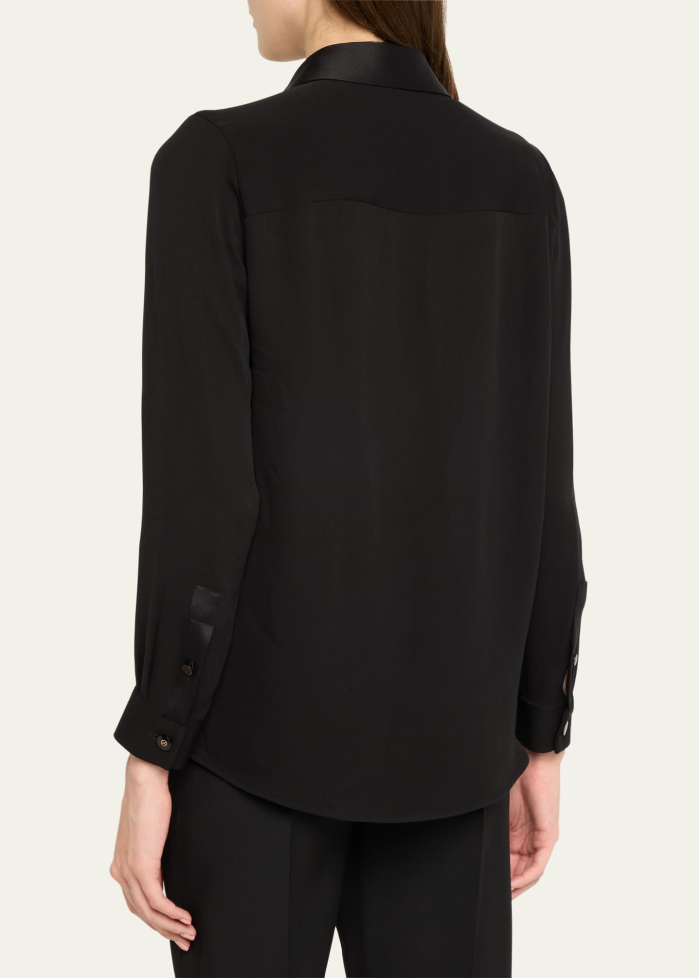 Giorgio Armani Cowl Neck Silk Georgette Blouse Image 3 of 5