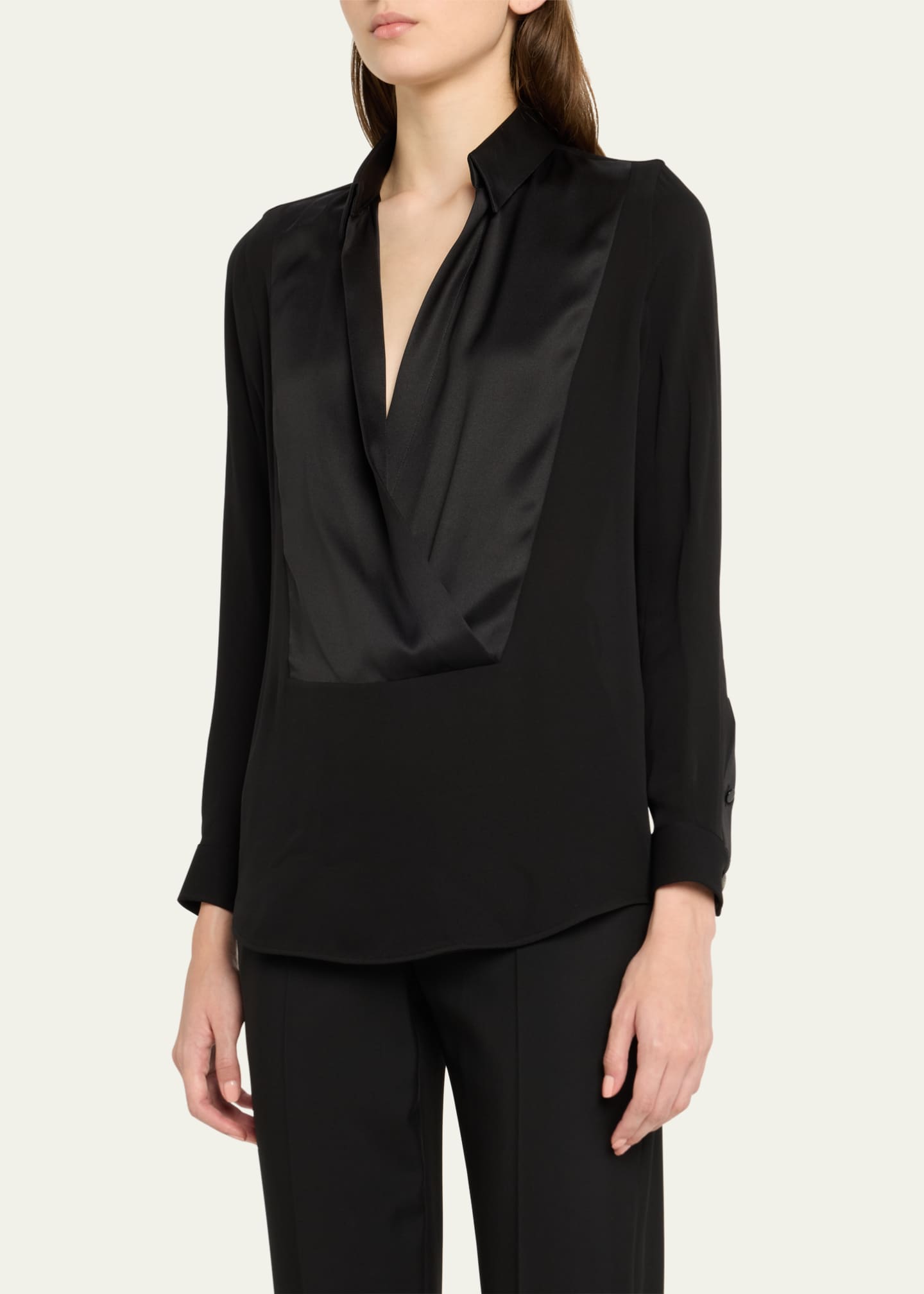 Giorgio Armani Cowl Neck Silk Georgette Blouse Image 4 of 5