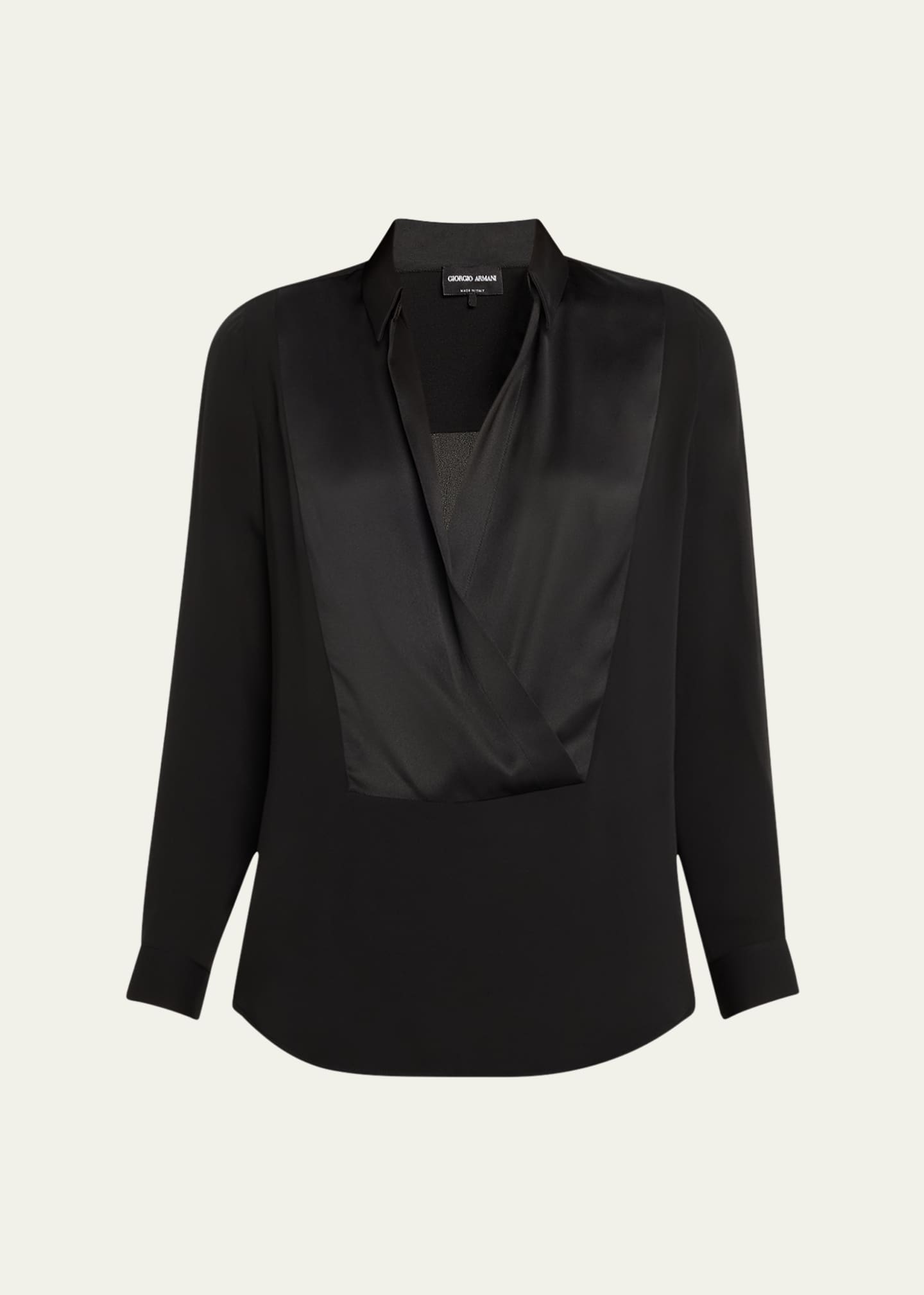 Giorgio Armani Cowl Neck Silk Georgette Blouse Image 1 of 5