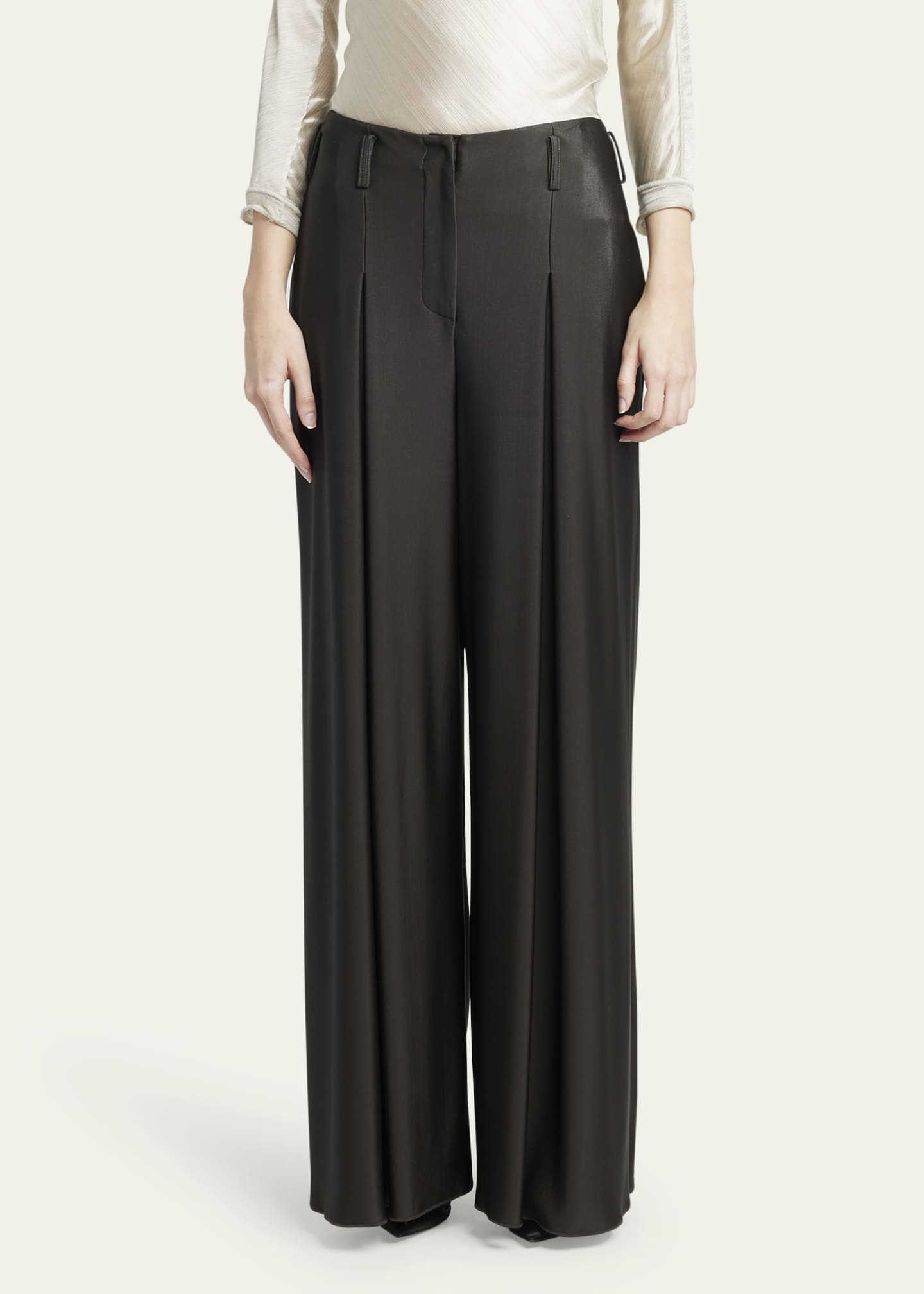 Giorgio Armani Double Jersey Flowy Pleated Trousers Image 4 of 5