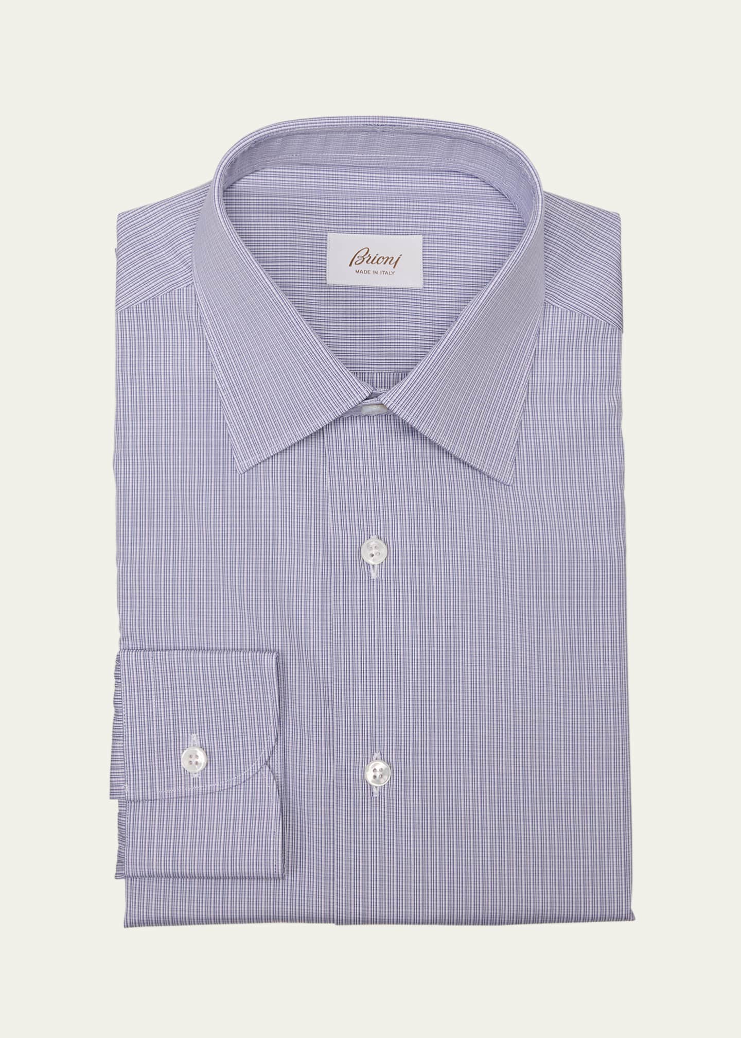 Brioni Men's Cotton Multi-Stripe Dress Shirt Image 1 of 2