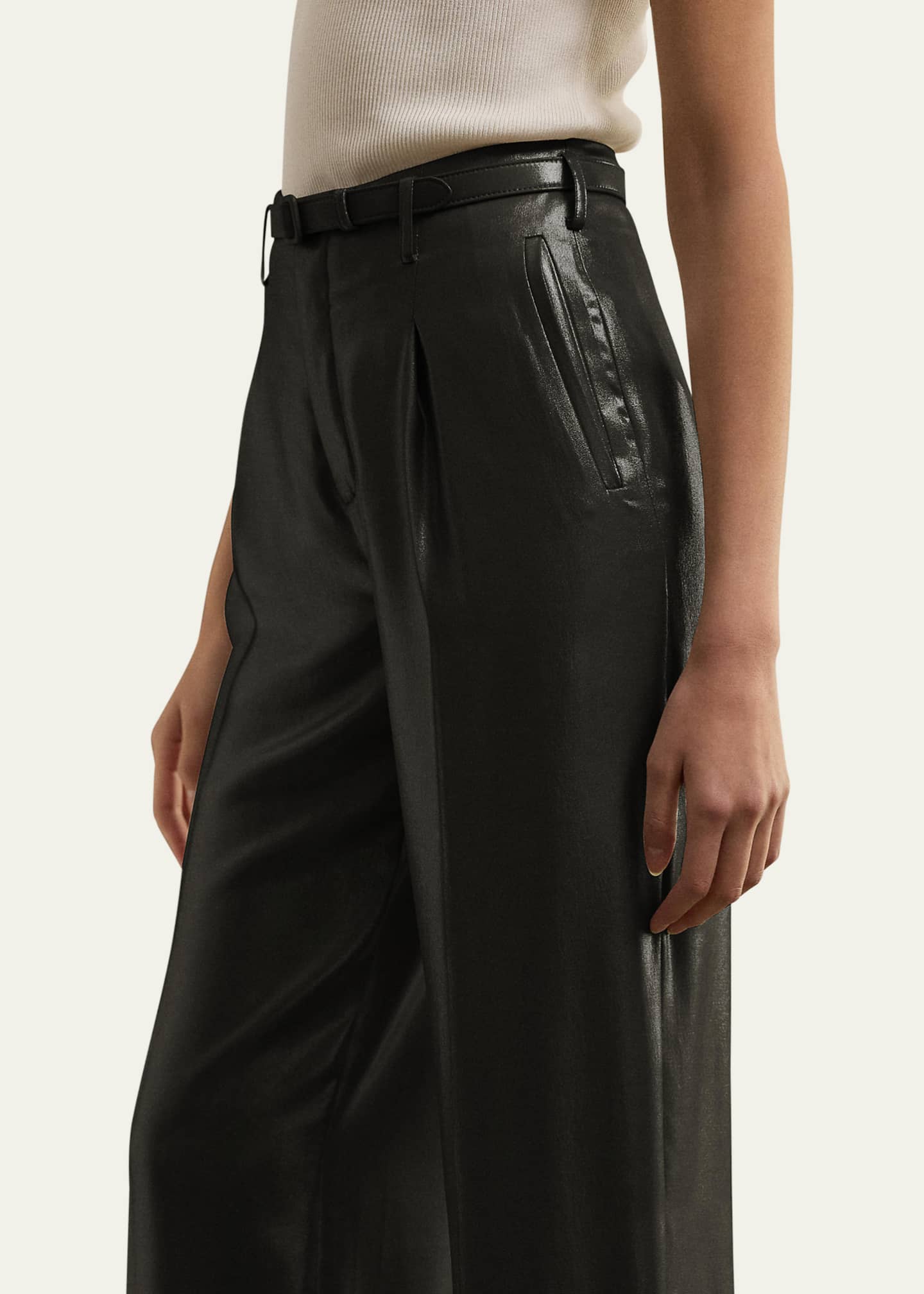 Ralph Lauren Collection Acklie Liquid Foil Wide Leg Pants Image 5 of 5