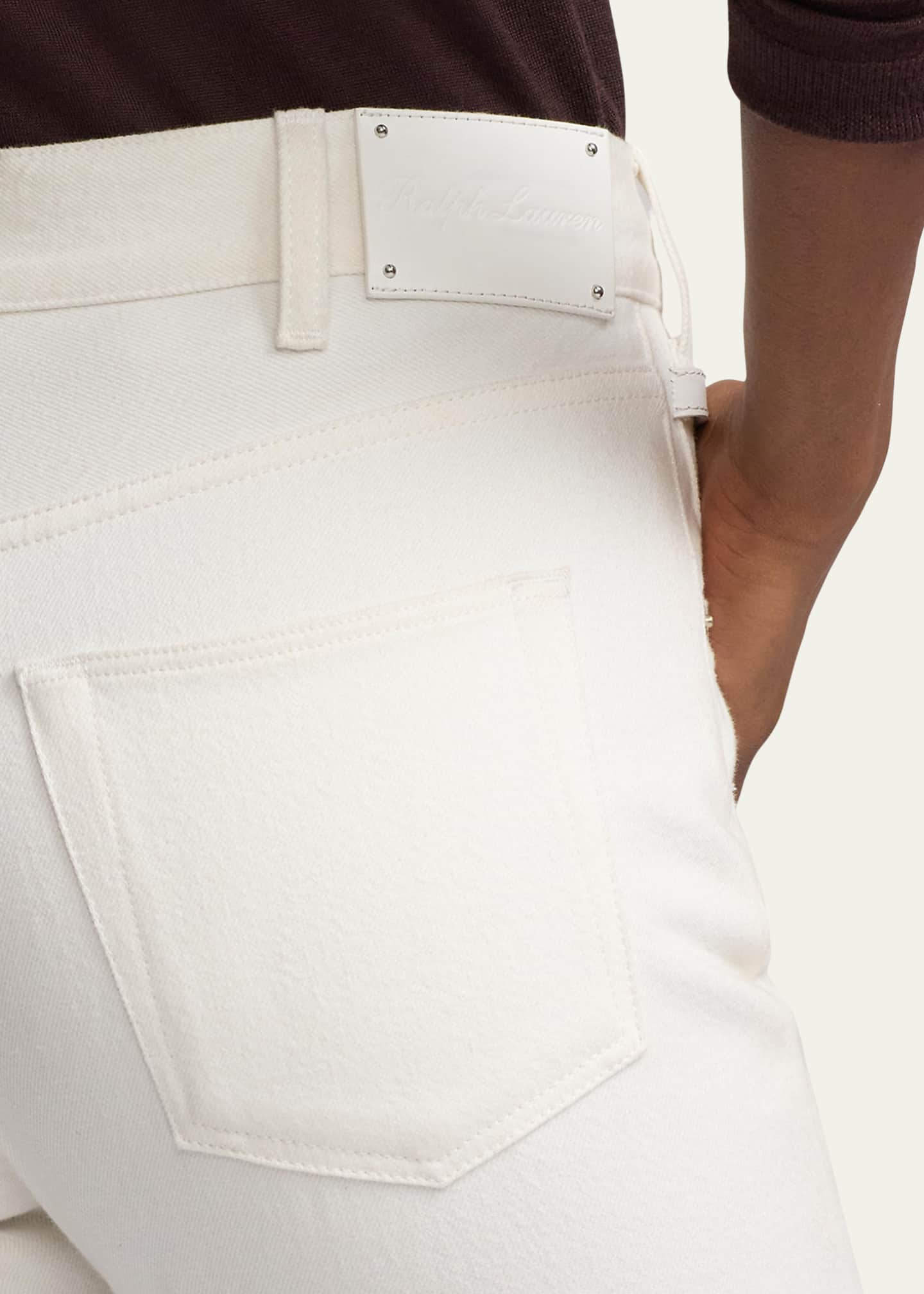 Ralph Lauren Collection Kaida Mid-Rise White Denim Bootcut Jeans Image 5 of 5
