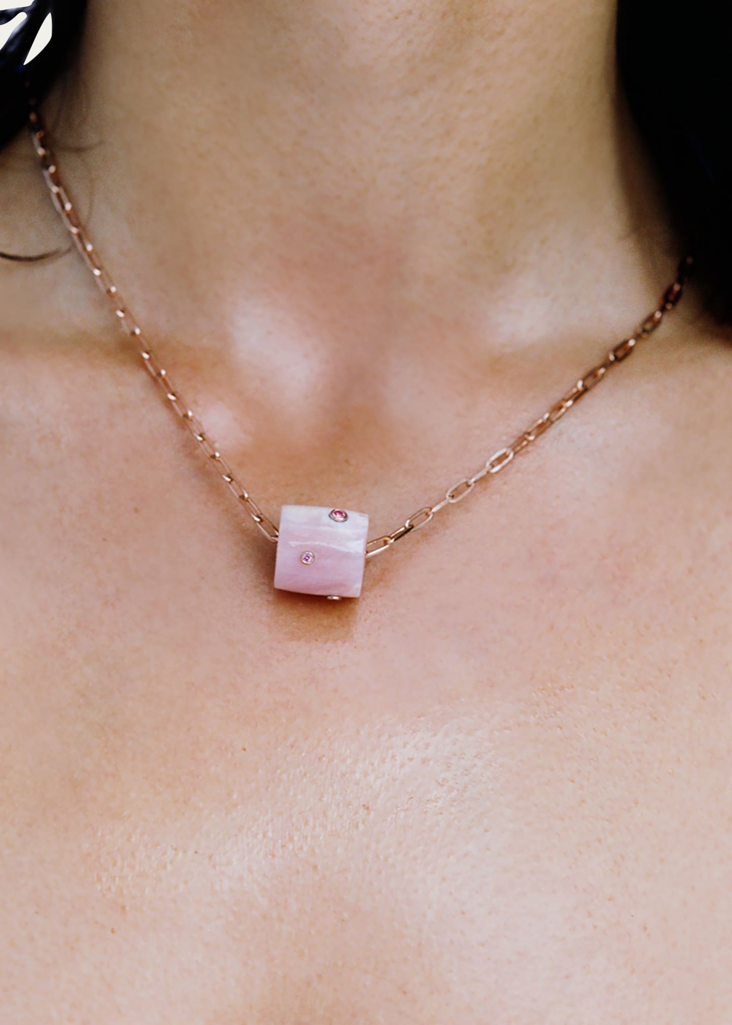 Rose gold globe necklace discount