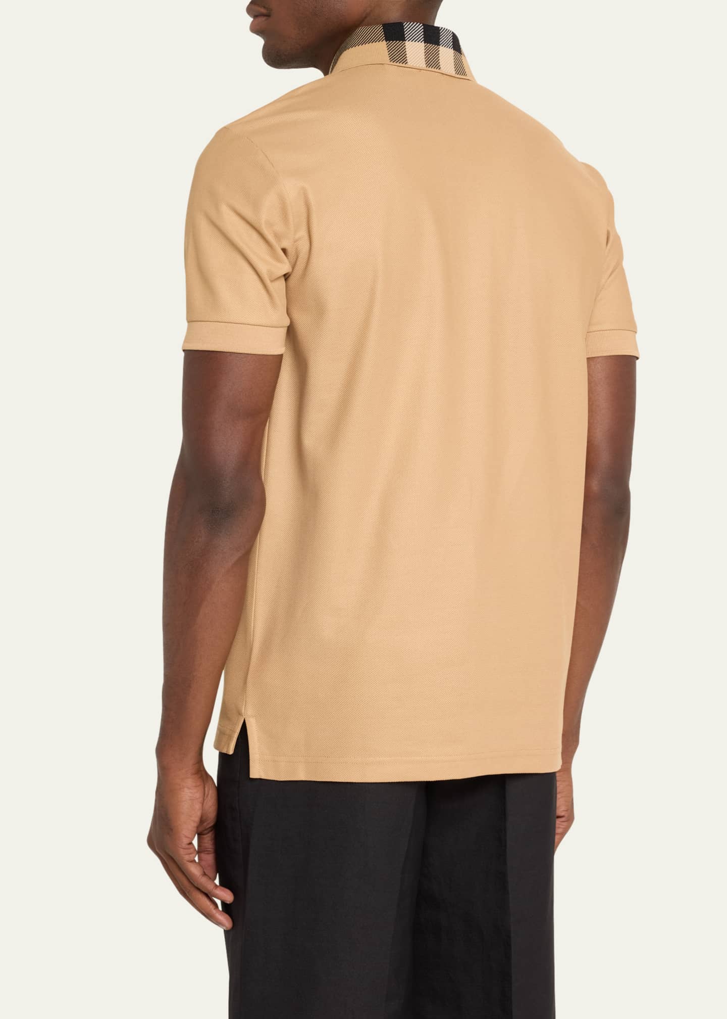 Burberry Men's Cody Check-Collar Polo Shirt Image 3 of 5