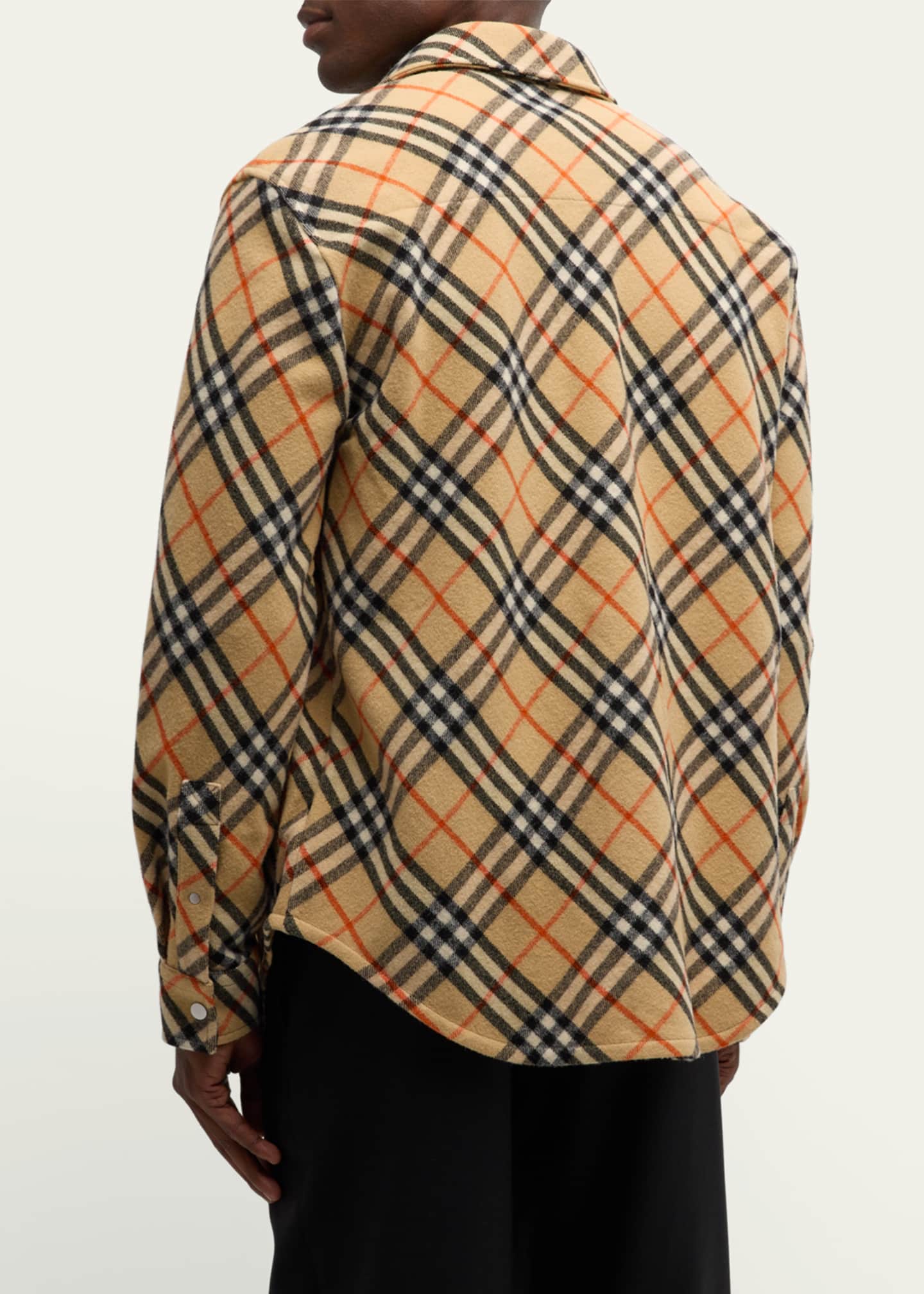 トップス BURBERRY LONDON CHECK WOOL TWILL SHIRT Burberry Men's Check Wool Button-Down Shirt - Bergdorf Goodman