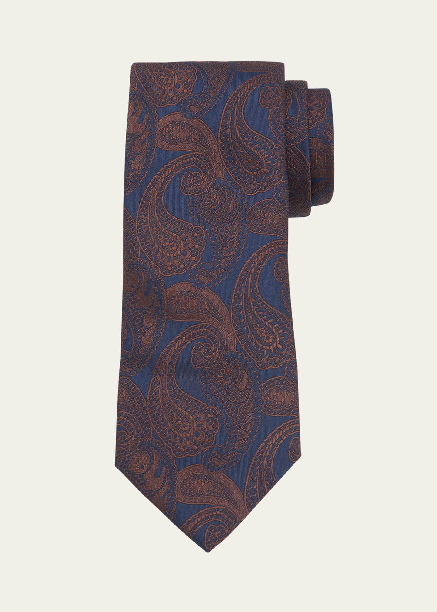 Brunello Cucinelli Men's Woven Paisley Silk Tie