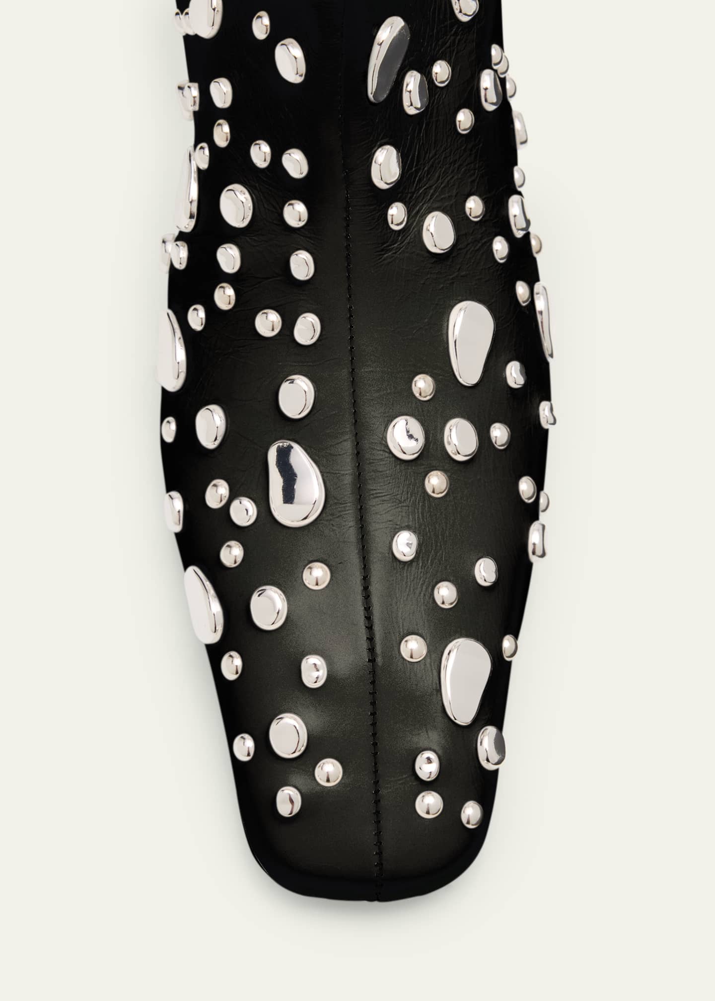 Jil Sander Studded Leather Kitten-Heel Booties Image 6 of 6