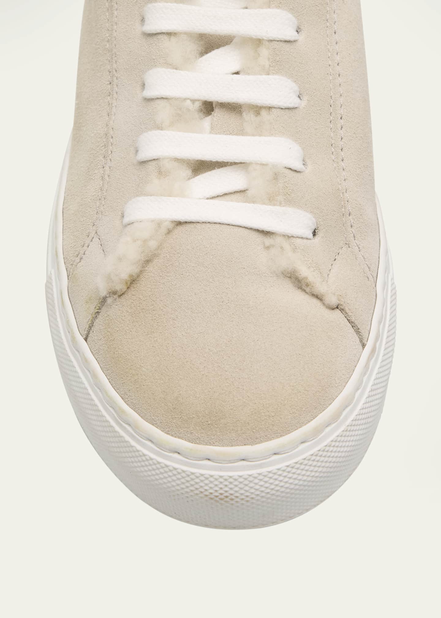 Brunello Cucinelli Lamb Shearling Fur-Lined Low-Top Sneakers Image 5 of 5