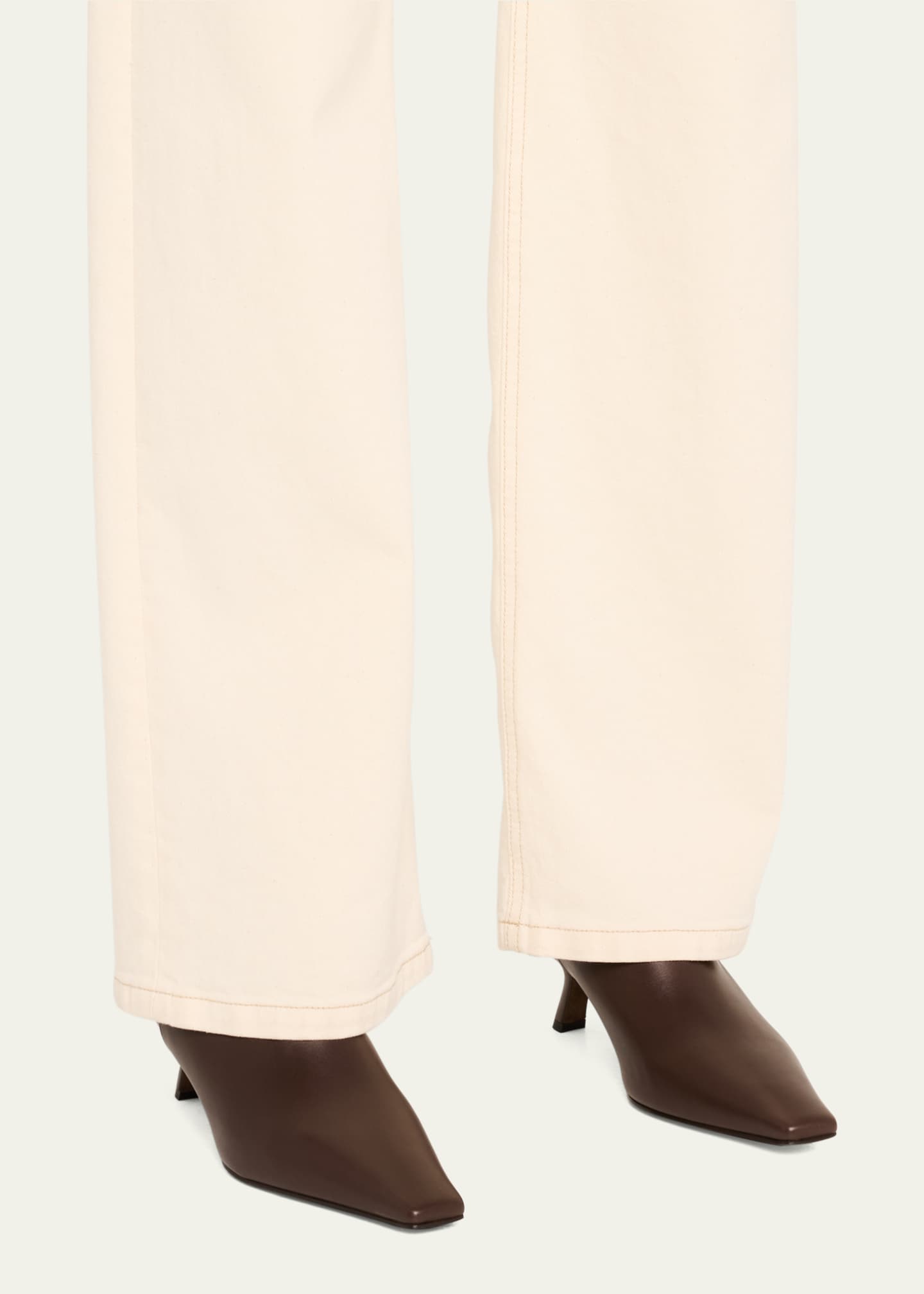 Brunello Cucinelli Leather Monili Comma-Heel Ankle Boots Image 2 of 5