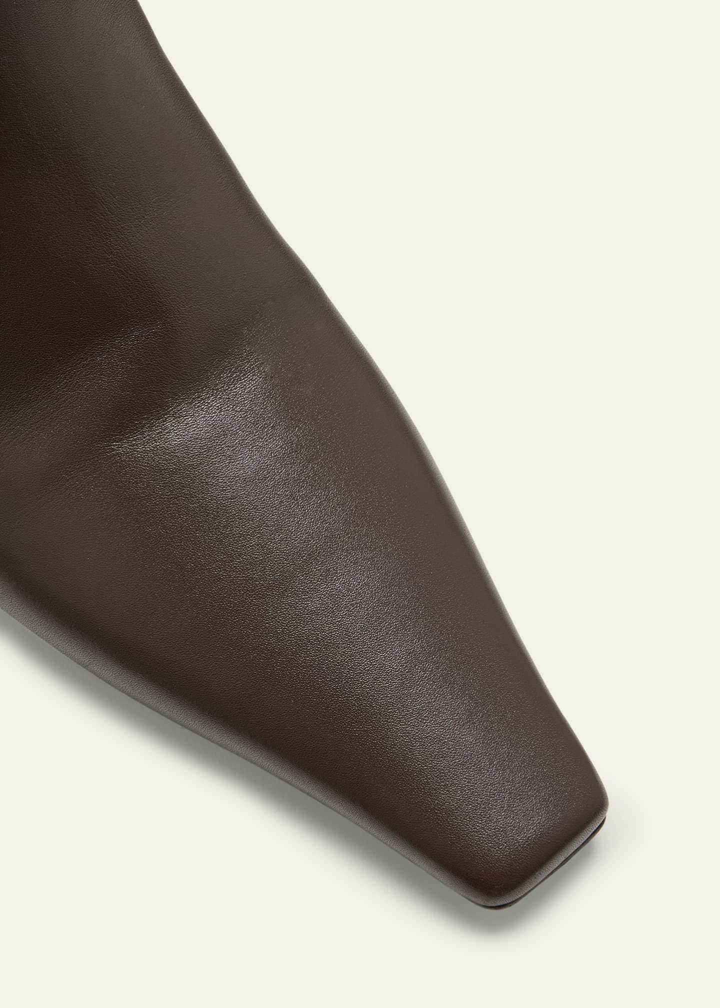 Brunello Cucinelli Leather Monili Comma-Heel Ankle Boots Image 5 of 5