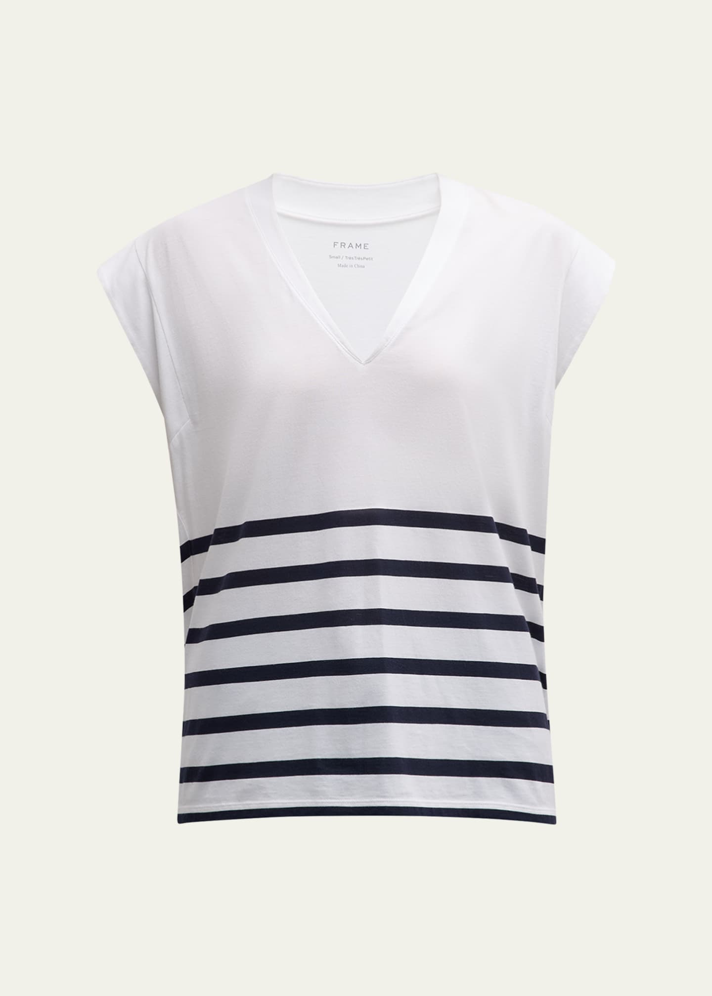 FRAME Le Mid Rise V-Neck Tee Image 1 of 5