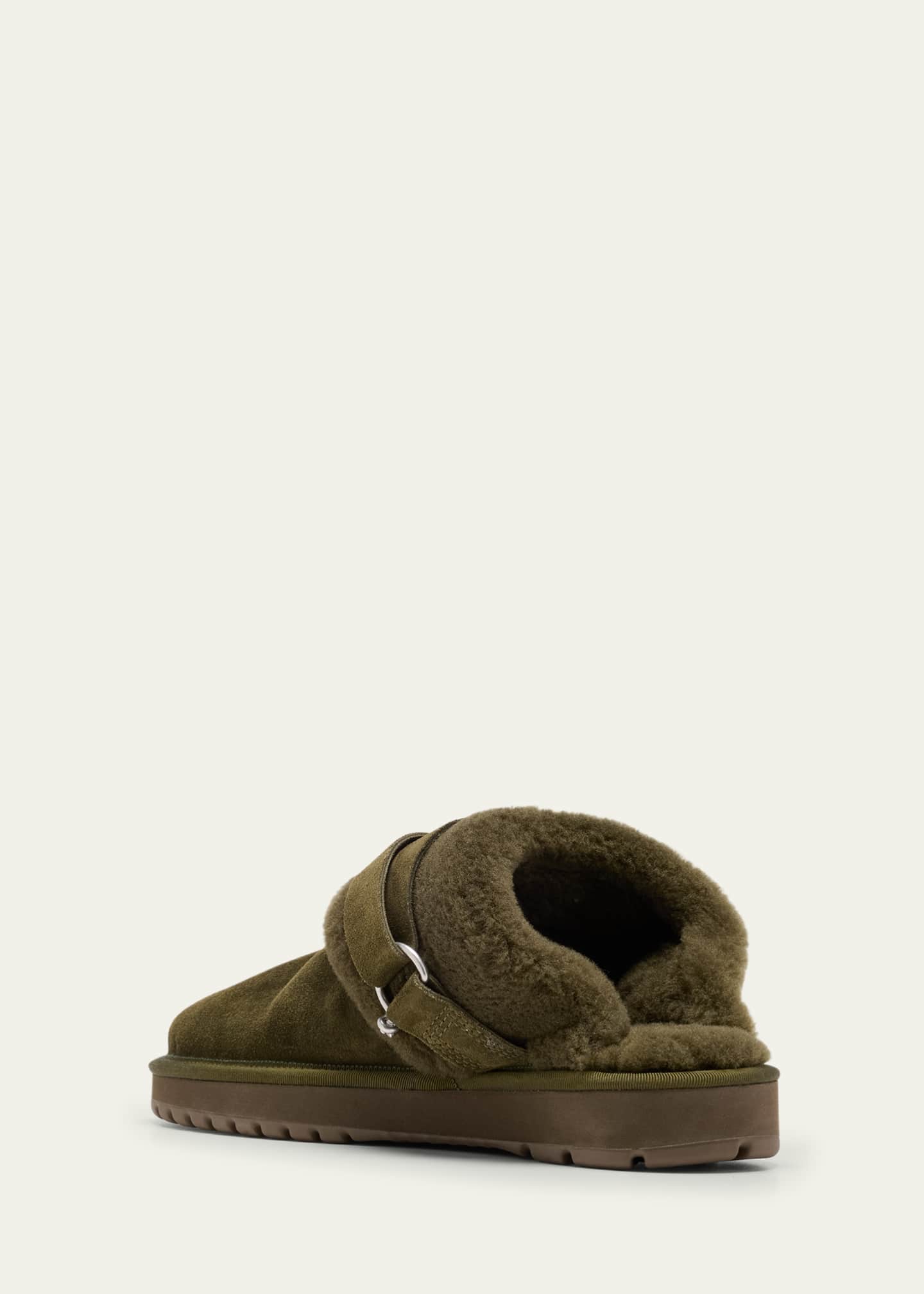 Burberry Men's Snug Low Shearling and Suede Mules Image 4 of 5