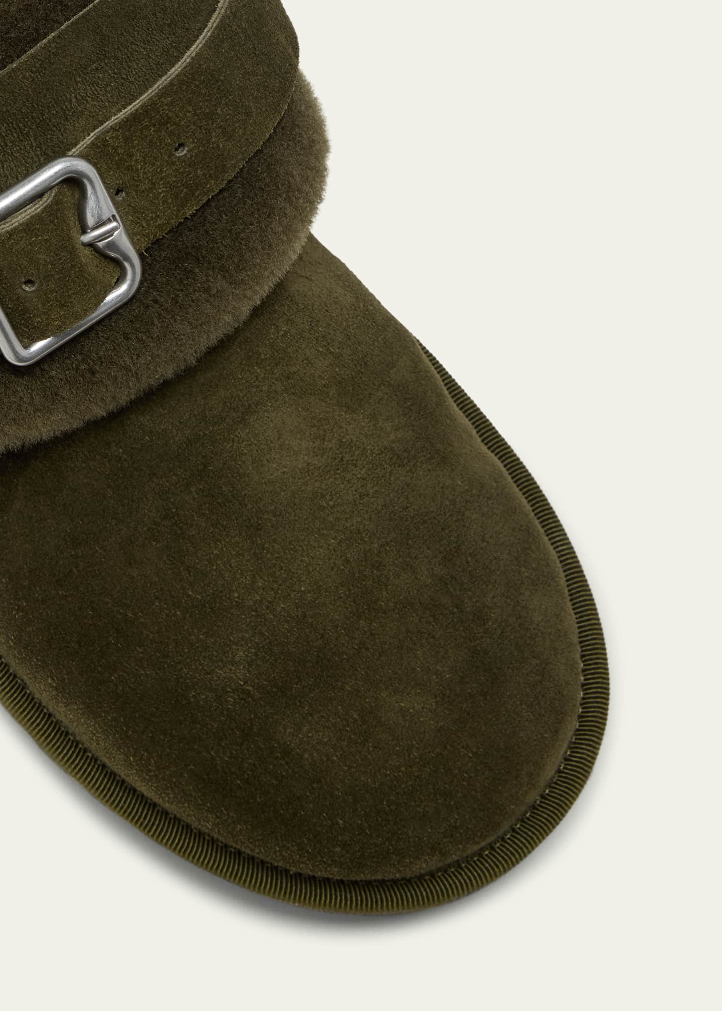 Burberry Men's Snug Low Shearling and Suede Mules Image 5 of 5