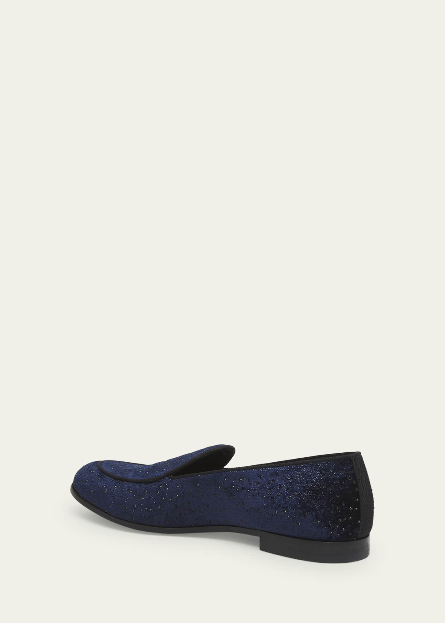 Giorgio Armani Men s Velvet and Crystal Venetian Loafers Bergdorf Goodman