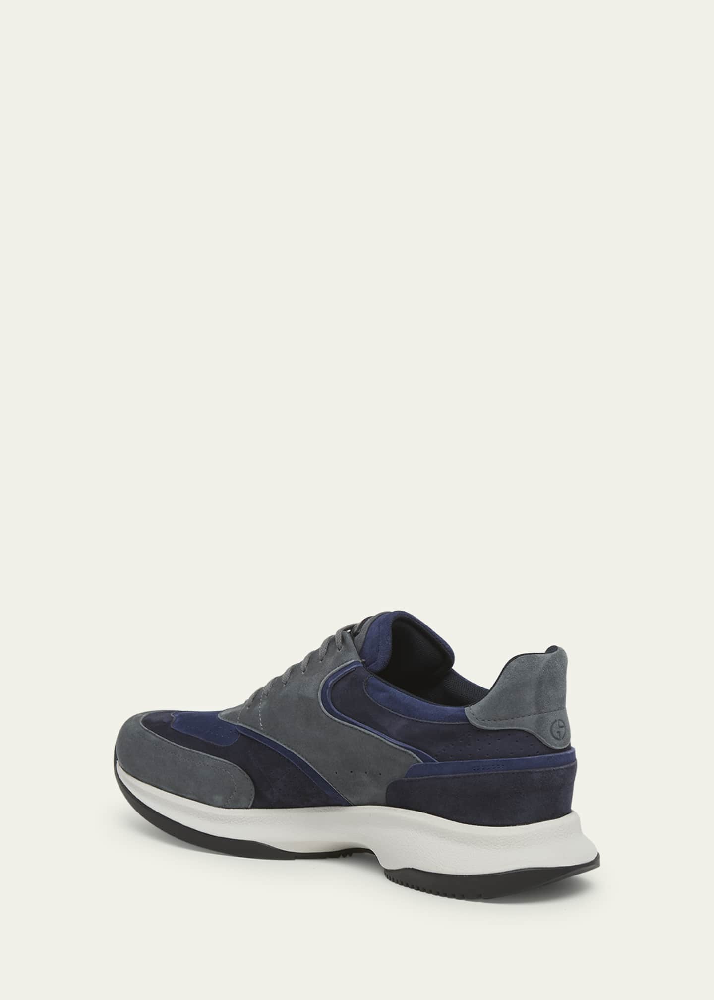 Giorgio Armani Men's Suede Low-Top Sneakers Image 2 of 3