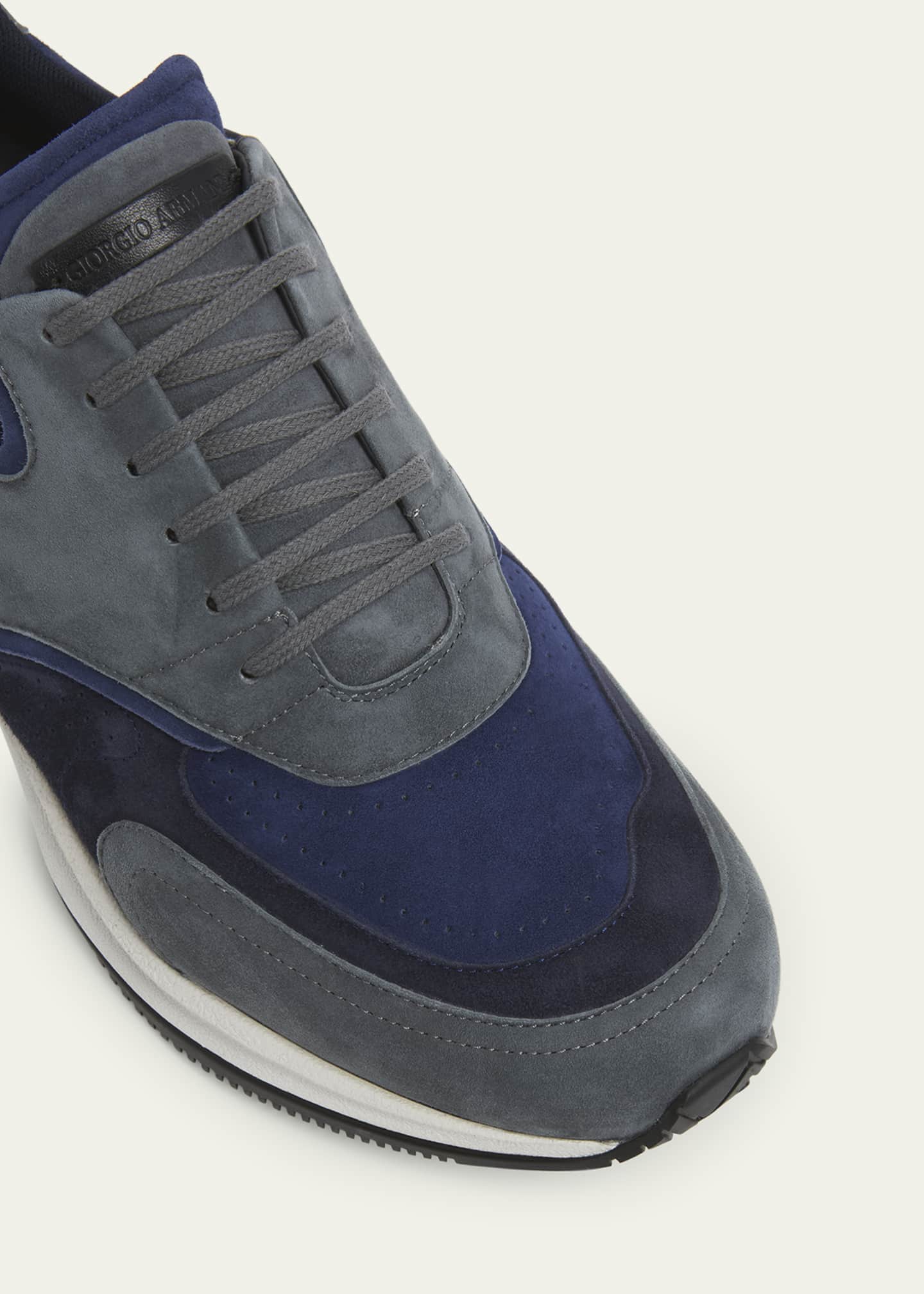 Giorgio Armani Men's Suede Low-Top Sneakers Image 3 of 3
