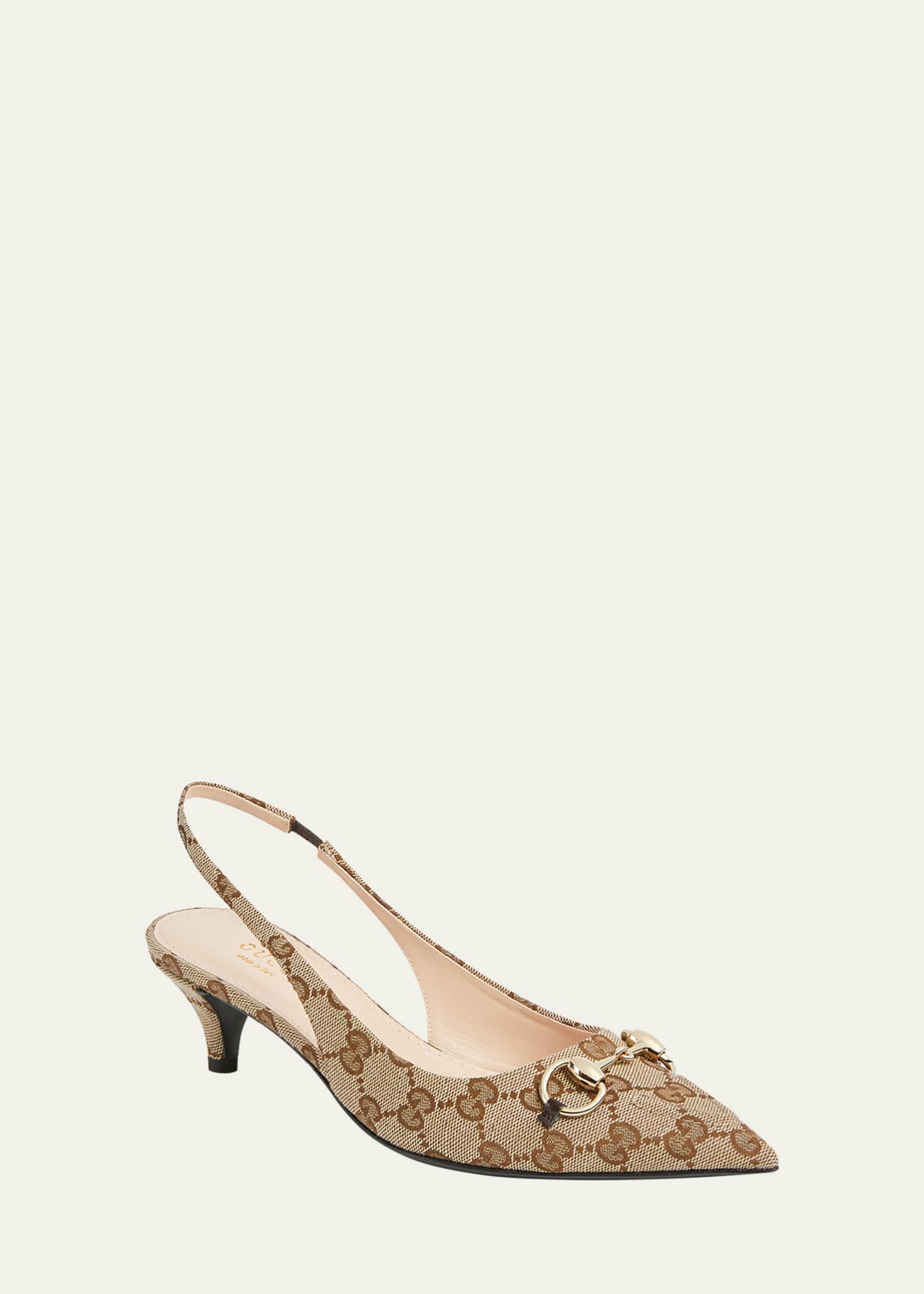 Gucci Erin GG Canvas Bit Slingback Pumps - Bergdorf Goodman
