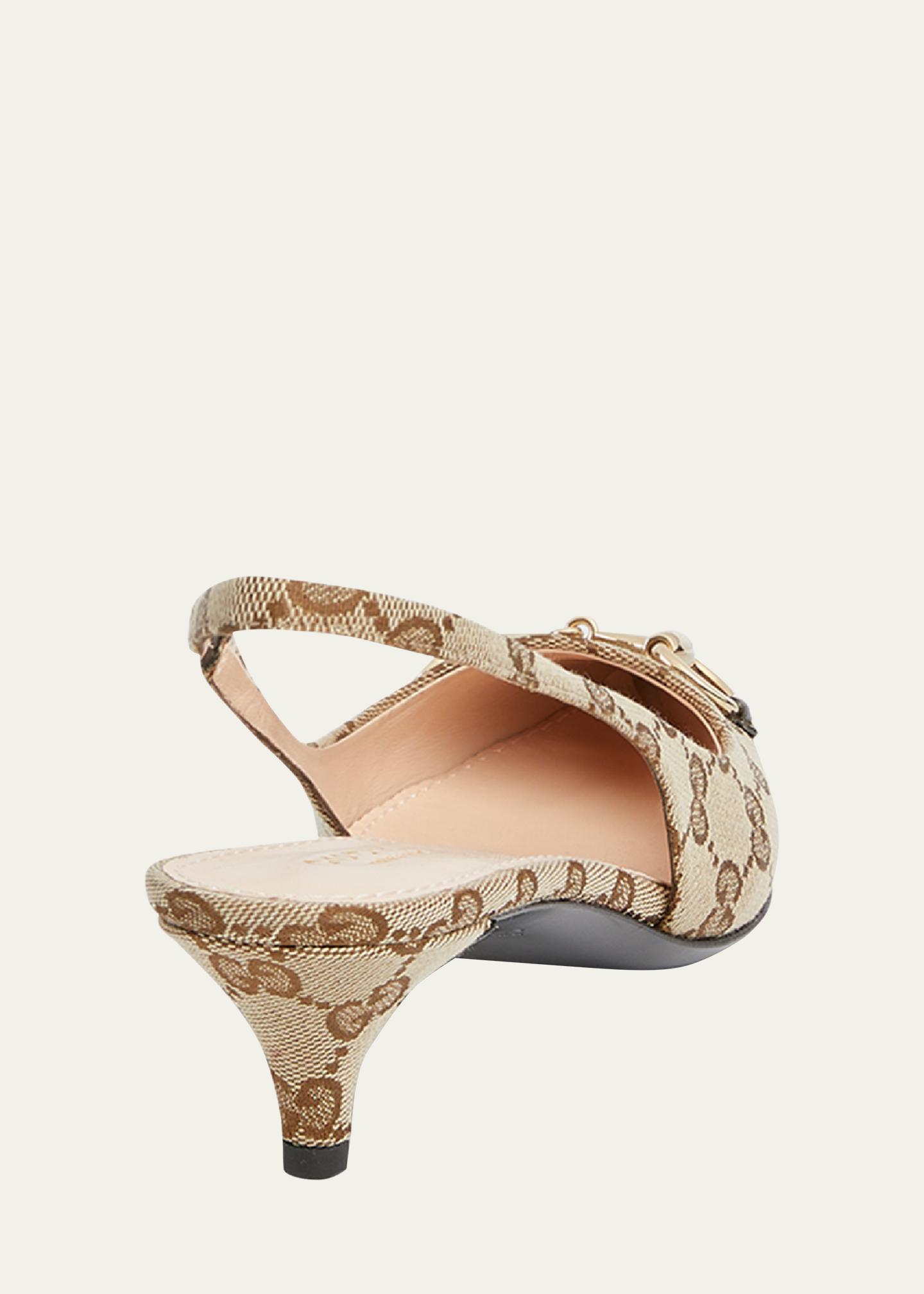 Gucci Erin GG Canvas Bit Slingback Pumps - Bergdorf Goodman