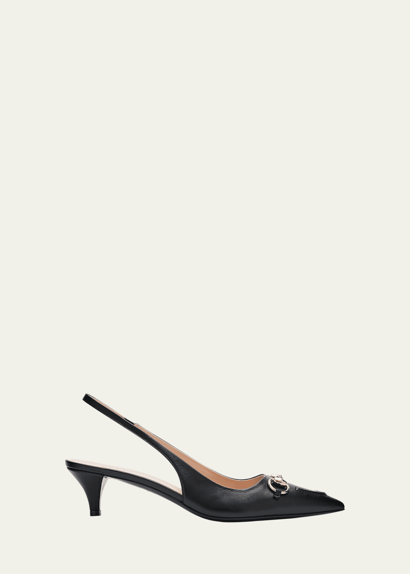 Gucci Erin Leather Horsebit Slingback Pumps Image 1 of 6