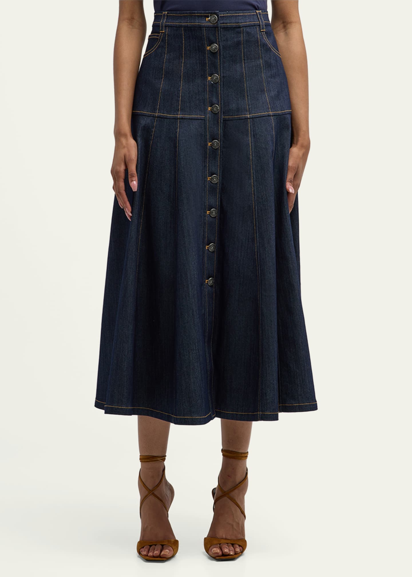 Cinq a Sept Veena Denim Midi Skirt - Bergdorf Goodman Cinq a Sept Veena Denim Midi Skirt - Bergdorf Goodman